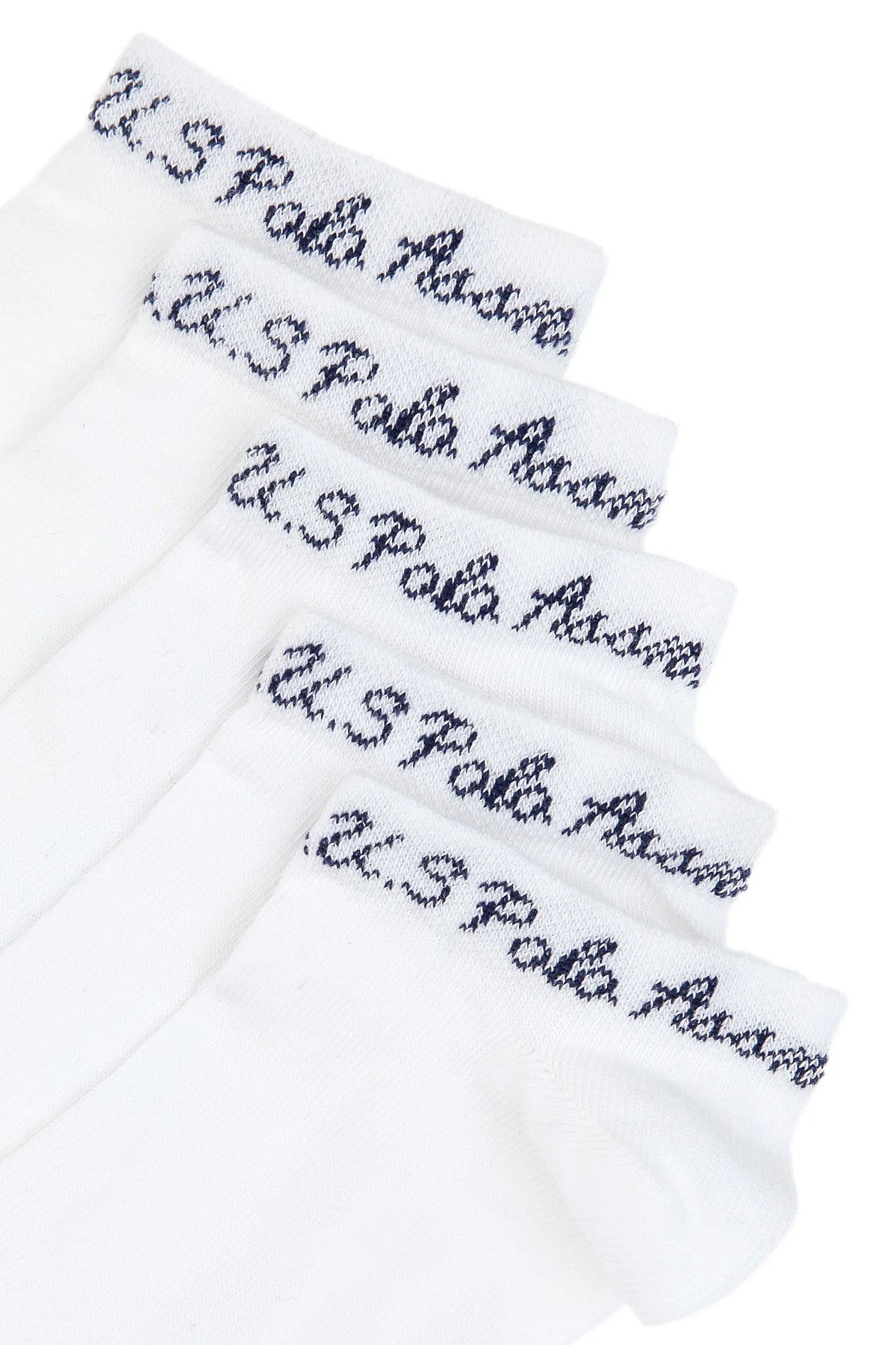 U.S. Polo Assn. White Women White 5 Pack Ankle Socks SKU: A082SZ013P02 CORA-5-SK25_BY0001 Image 02