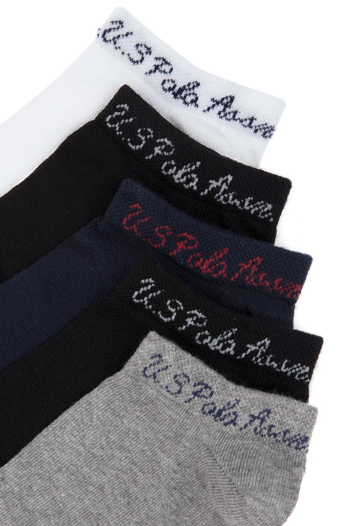 U.S. Polo Assn. White Women White Assorted 5 Pack Ankle Socks SKU: A082SZ013P02 CORA-5-SK25_VR013 Image 02