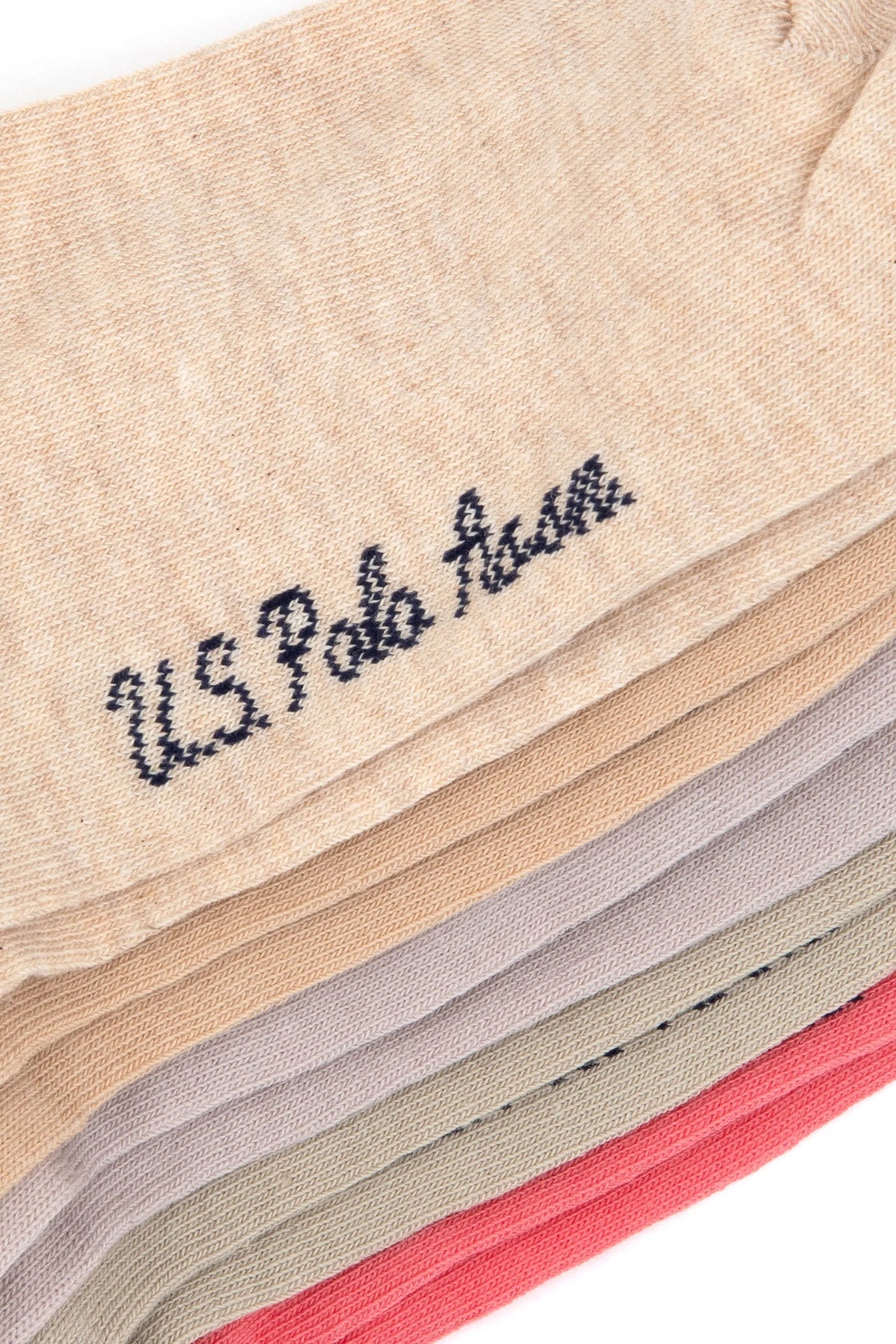 U.S. Polo Assn. Cream Color Melange Women Cream Melange Melange 5 Pack Ankle Socks SKU: A082SZ013P02 CORA-5-SK25_VR159 Image 03