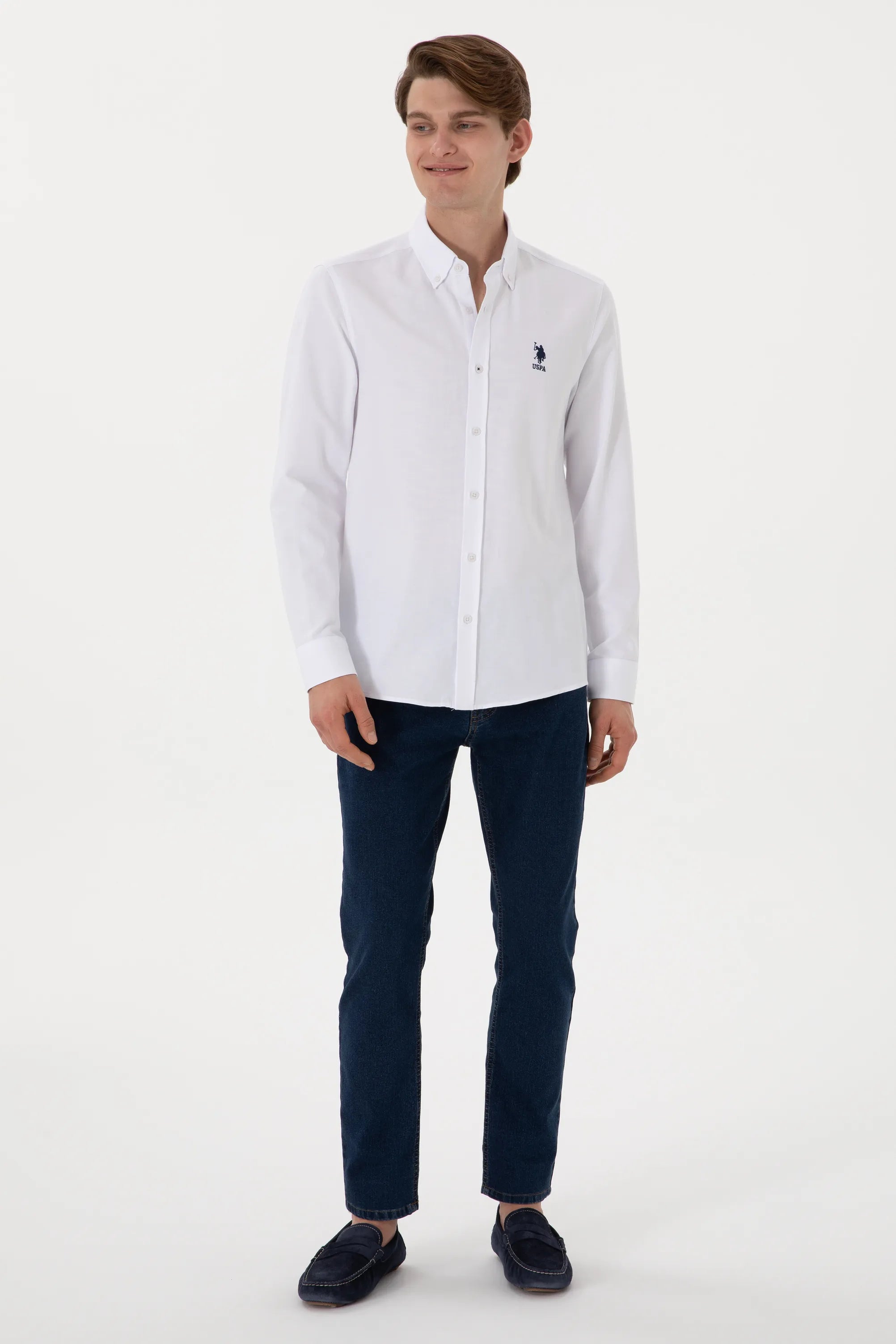 U.S. Polo Assn. White Men White Shirt Long Sleeve SKU: G081GL0040 2083841_VR013 Image 04