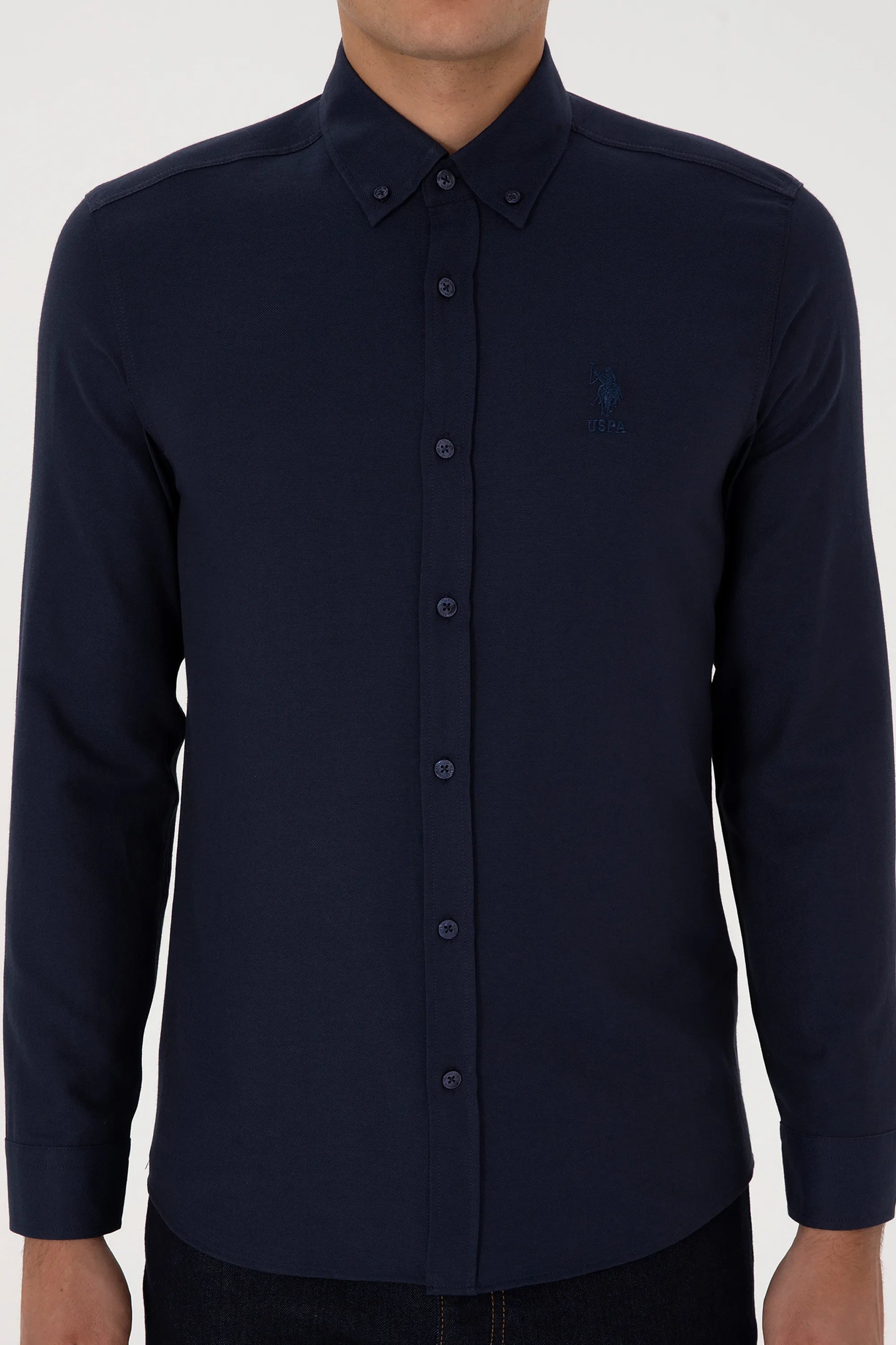 U.S. Polo Assn. Navy Blue Men Navy Blue Shirt Long Sleeve SKU: G081GL0040 2083841_VR033 Image 06