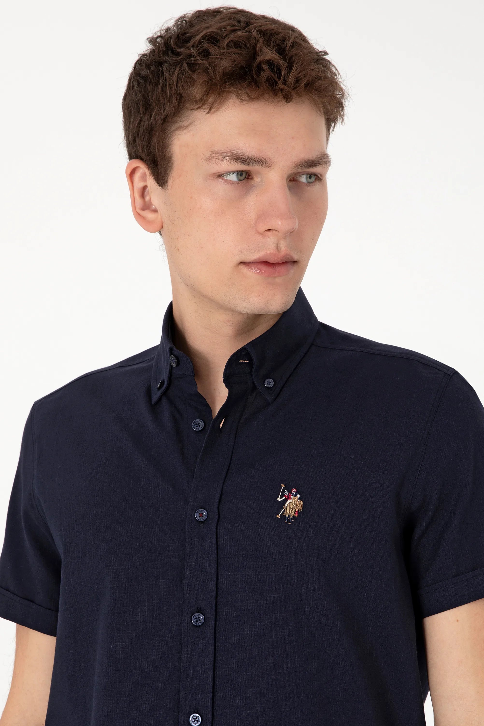U.S. Polo Assn. Navy Blue Men Navy Blue Shirt SKU: G081GL0040 2083854_VR033 Image 02