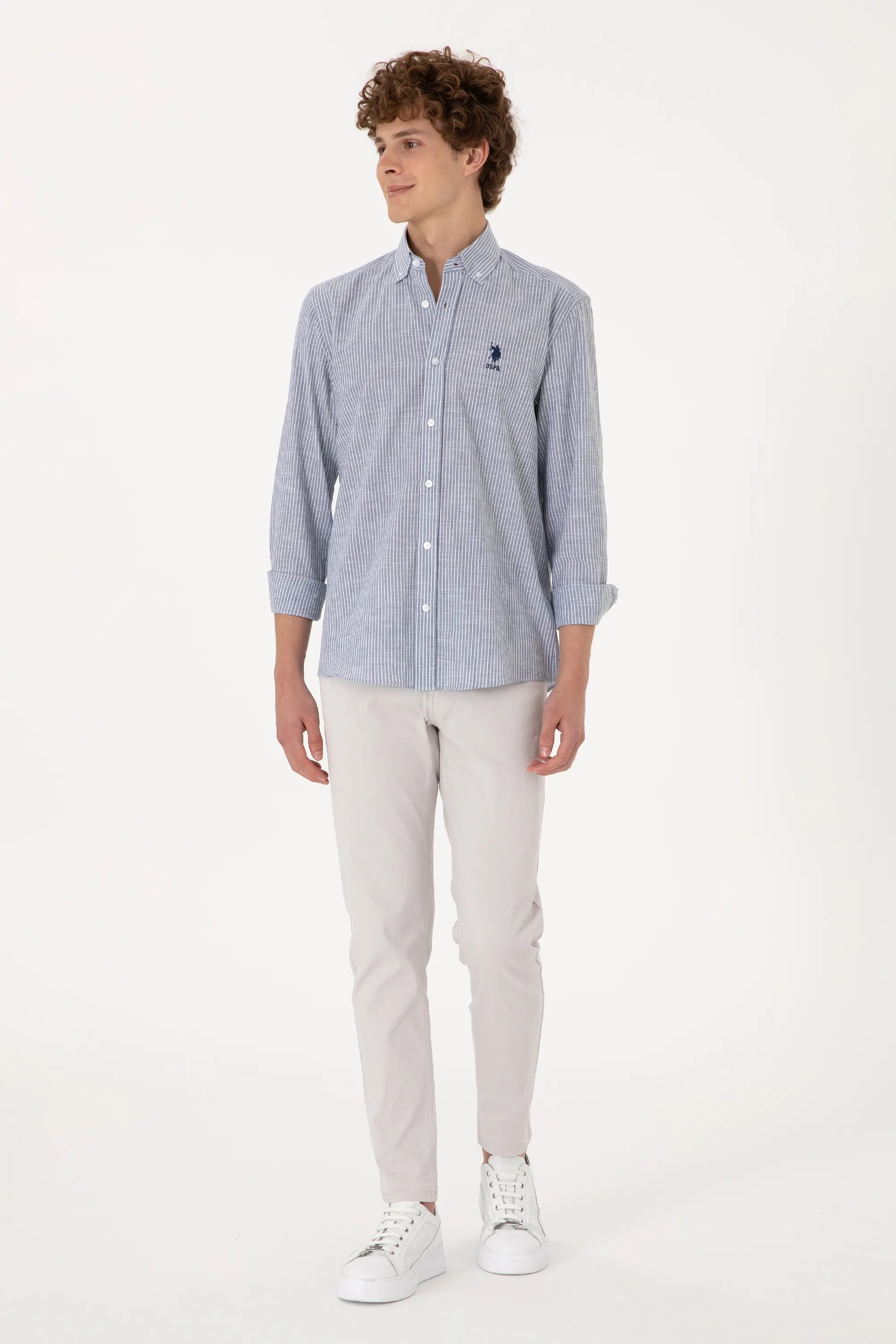 U.S. Polo Assn. Navy Blue Men Navy Blue Shirt Long Sleeve SKU: G081GL0040 2106492_VR033 Image 04