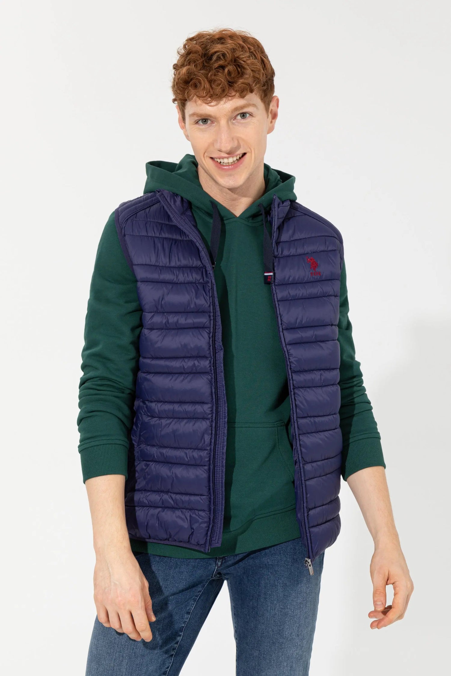 Dark Blue Woven Vest - BEVAVA