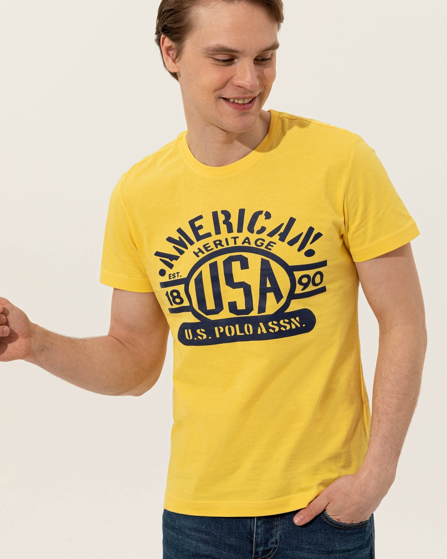 Yellow Crew Neck T-Shirt U.S. Polo Assn.