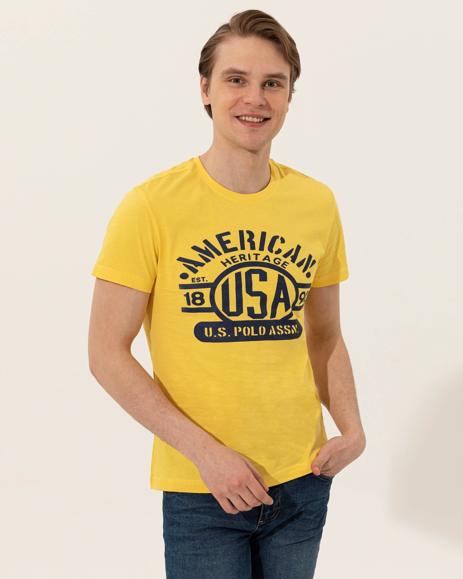 Yellow Crew Neck T-Shirt U.S. Polo Assn.