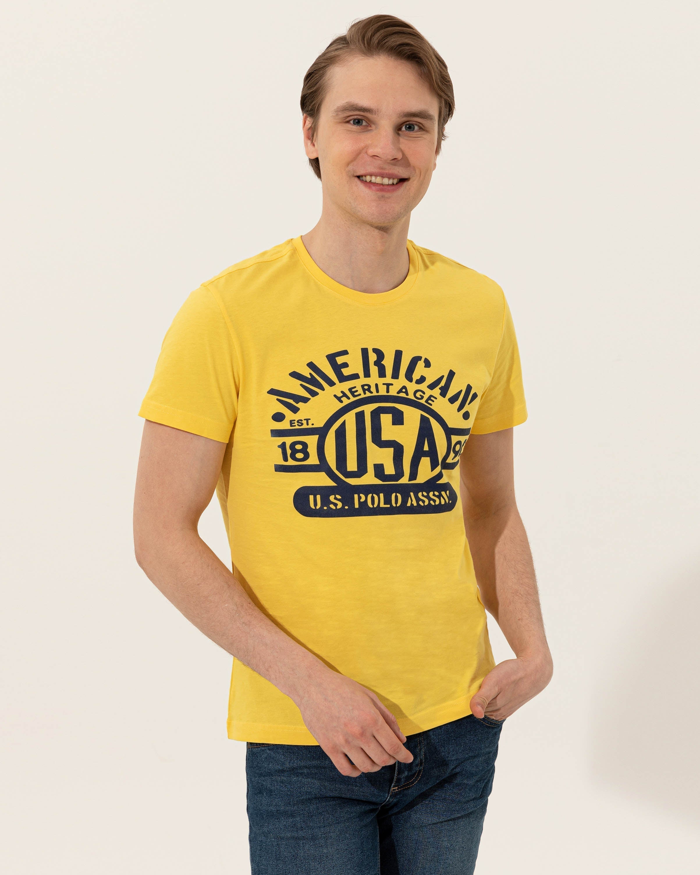 Yellow Crew Neck T-Shirt U.S. Polo Assn.