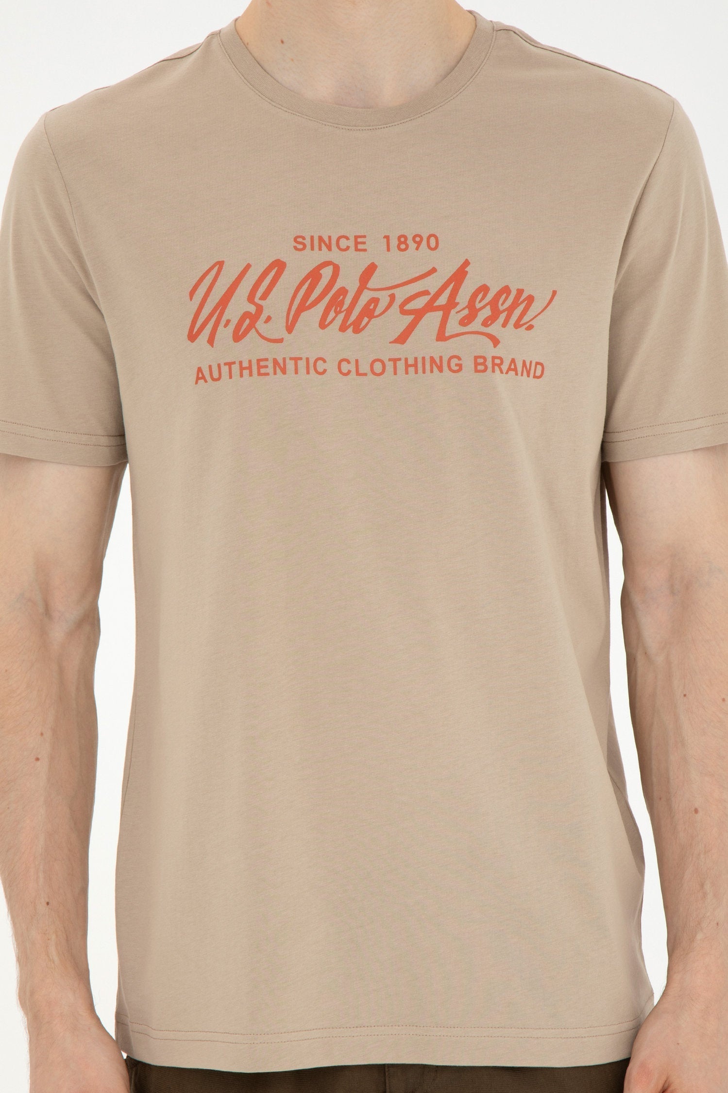 Men Beige T-Shirt_G081GL0110 1827185_VR183_05
