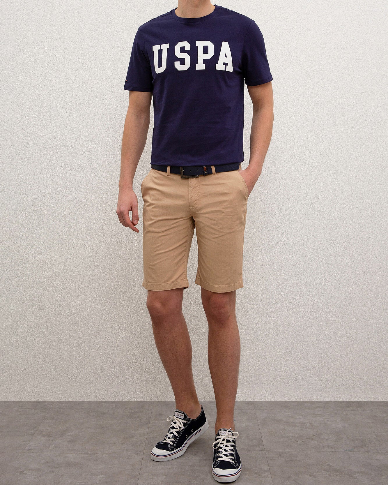 Beige Woven Bermuda Capri U.S. Polo Assn.