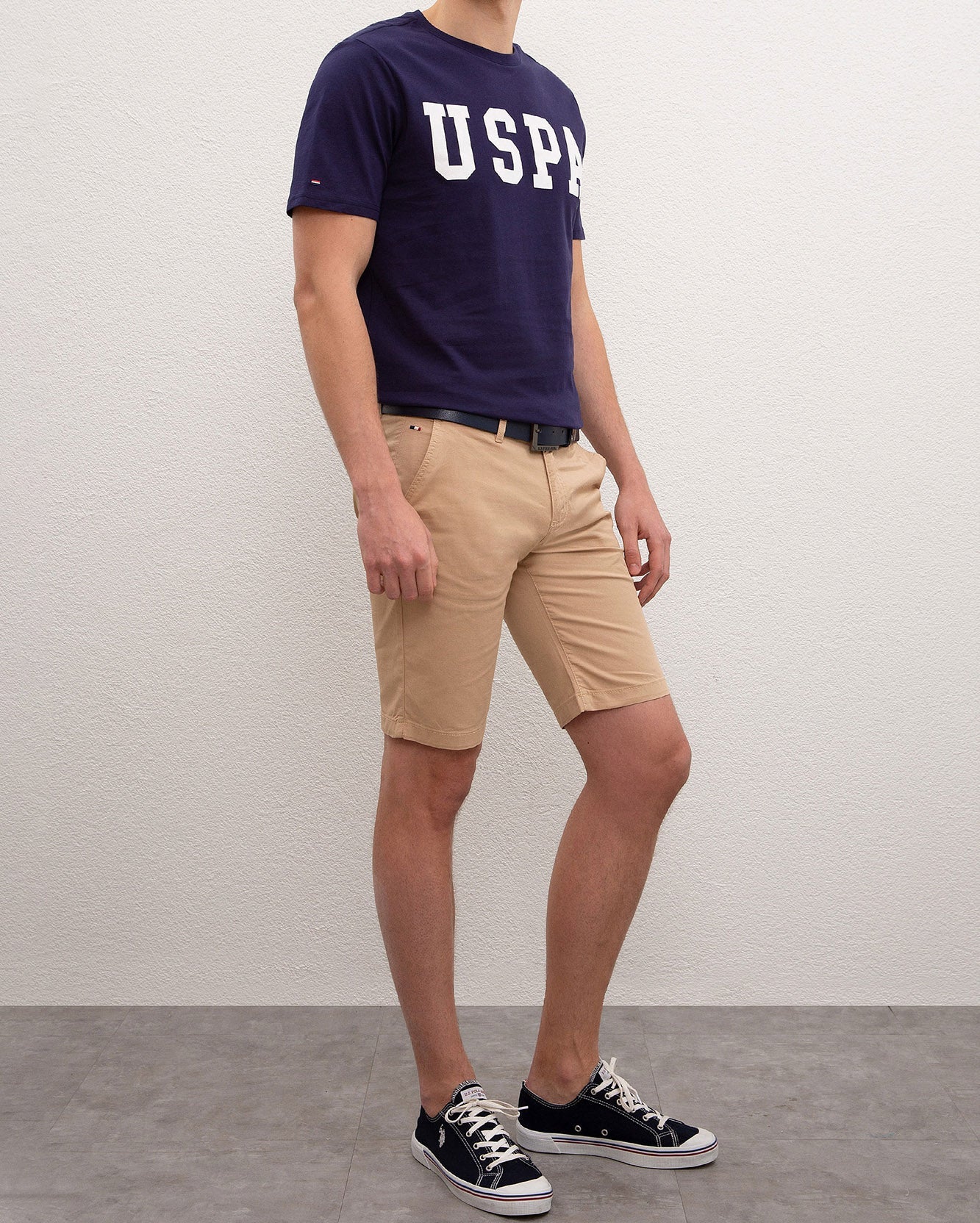 Beige Woven Bermuda Capri U.S. Polo Assn.