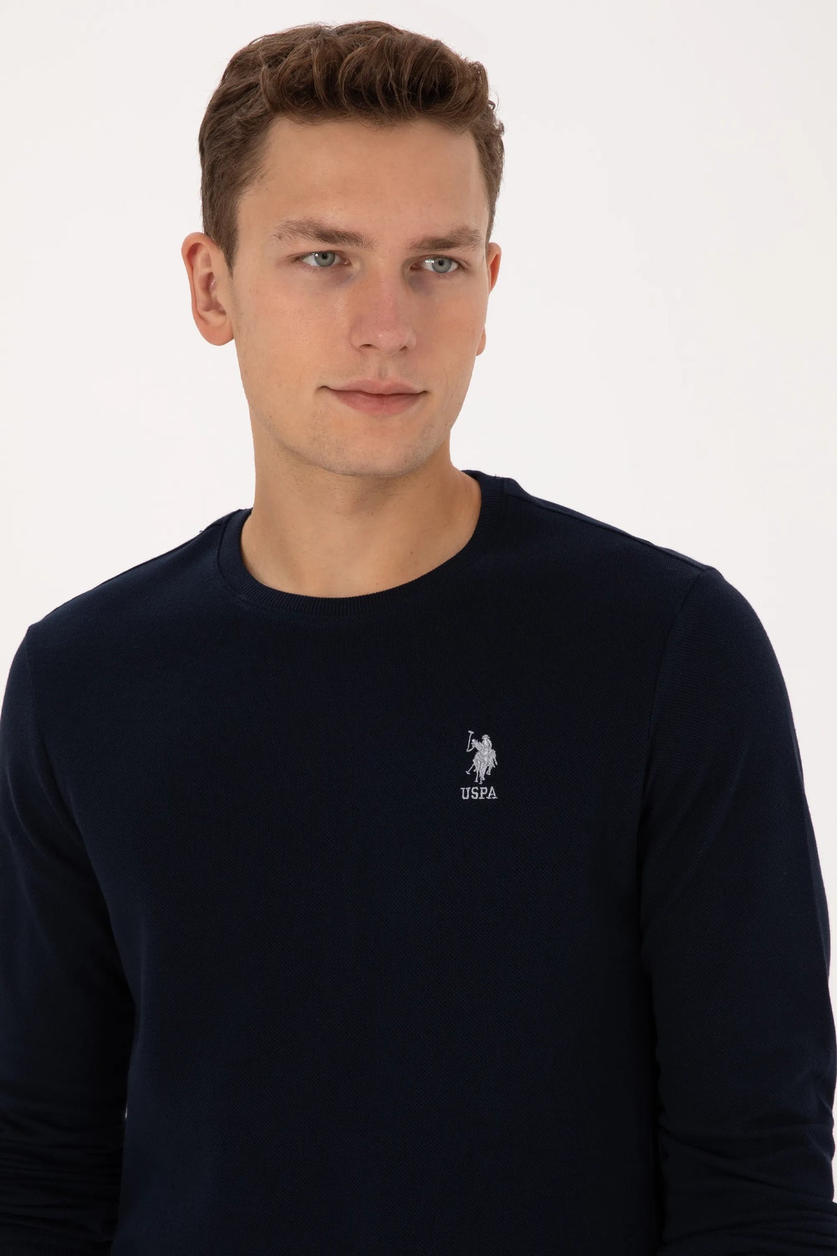 U.S. Polo Assn. Navy Men Navy Crew Neck Sweatshirt SKU: G081GL0820 2249136_VR033 Image 02