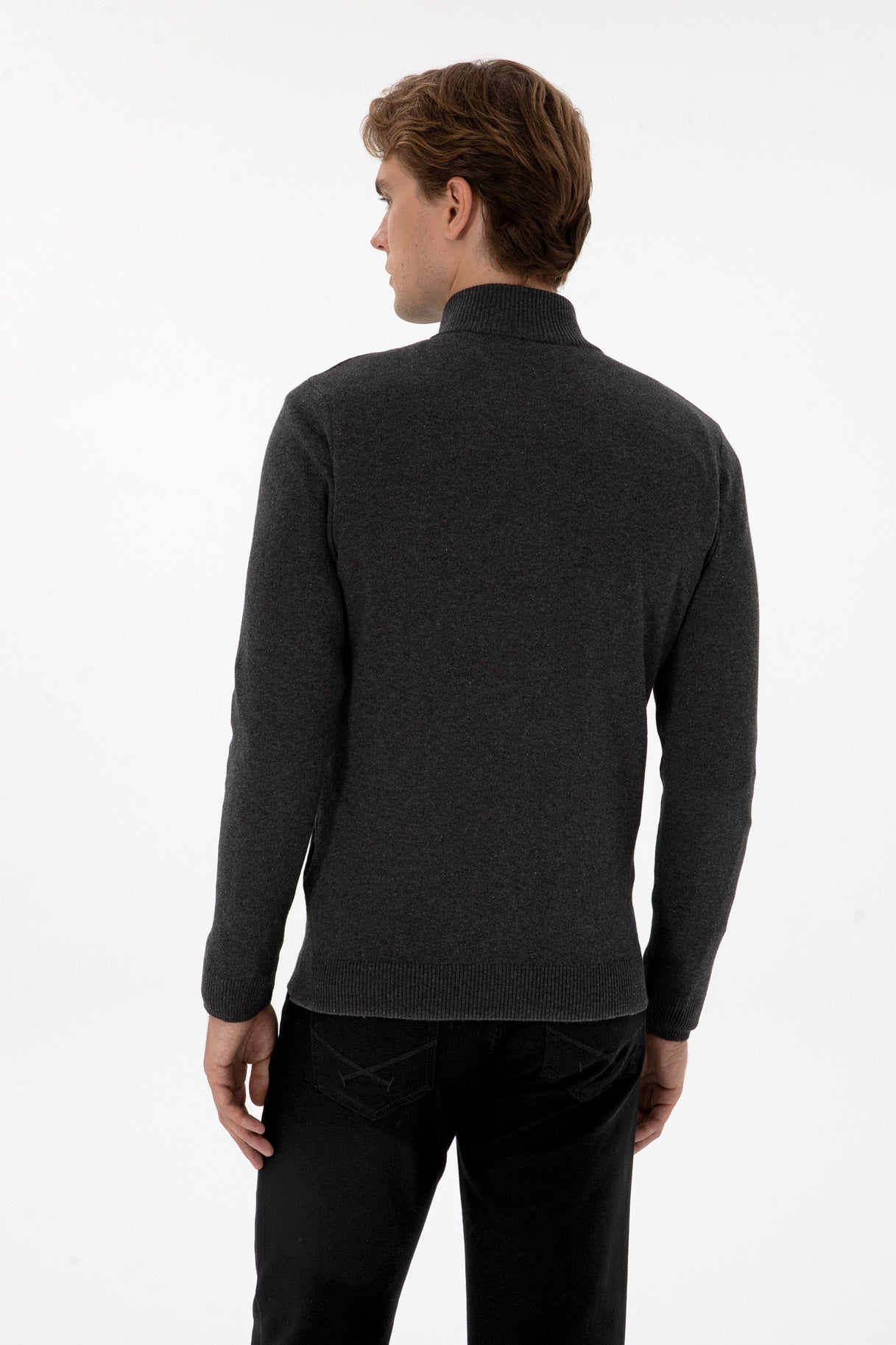 U.S. Polo Assn._Anthracite Mela_Anthracite Mela Knitting Cardigan_G081GL0TH0 2226681_VR081_05
