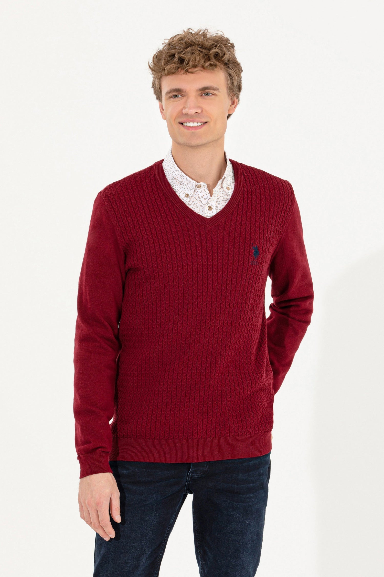 Red Knitting Jumper U.S. Polo Assn.