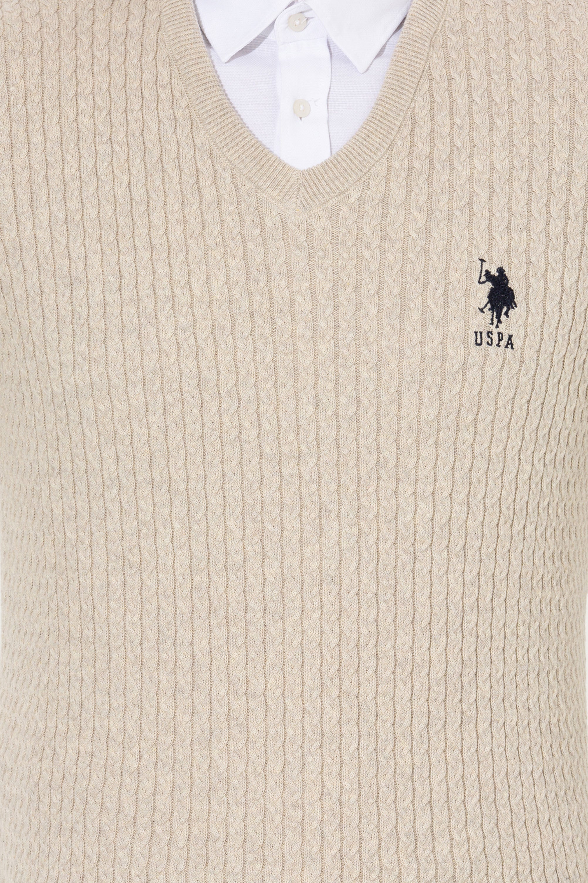 Beige Knitting Jumper U.S. Polo Assn.