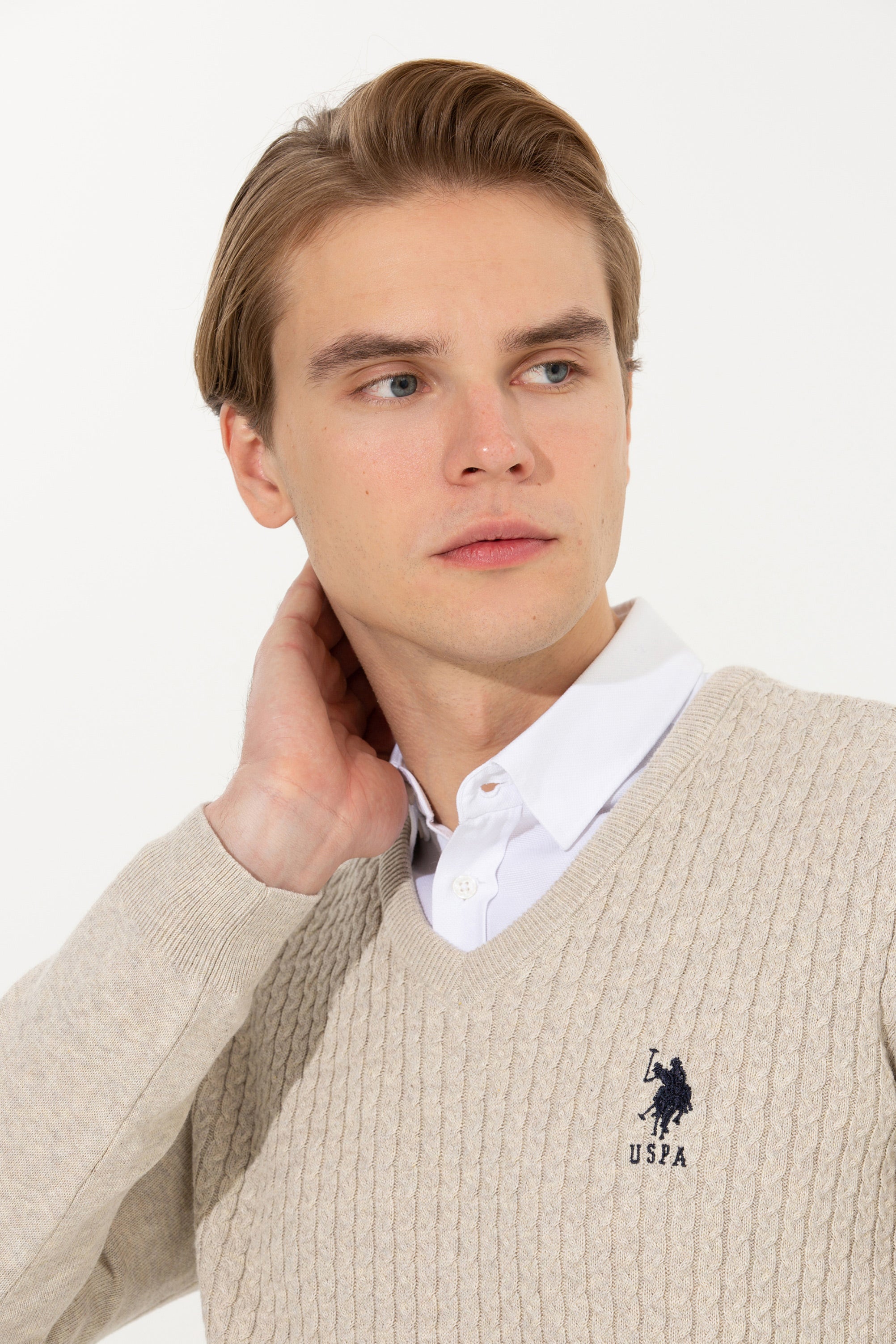 Beige Knitting Jumper U.S. Polo Assn.