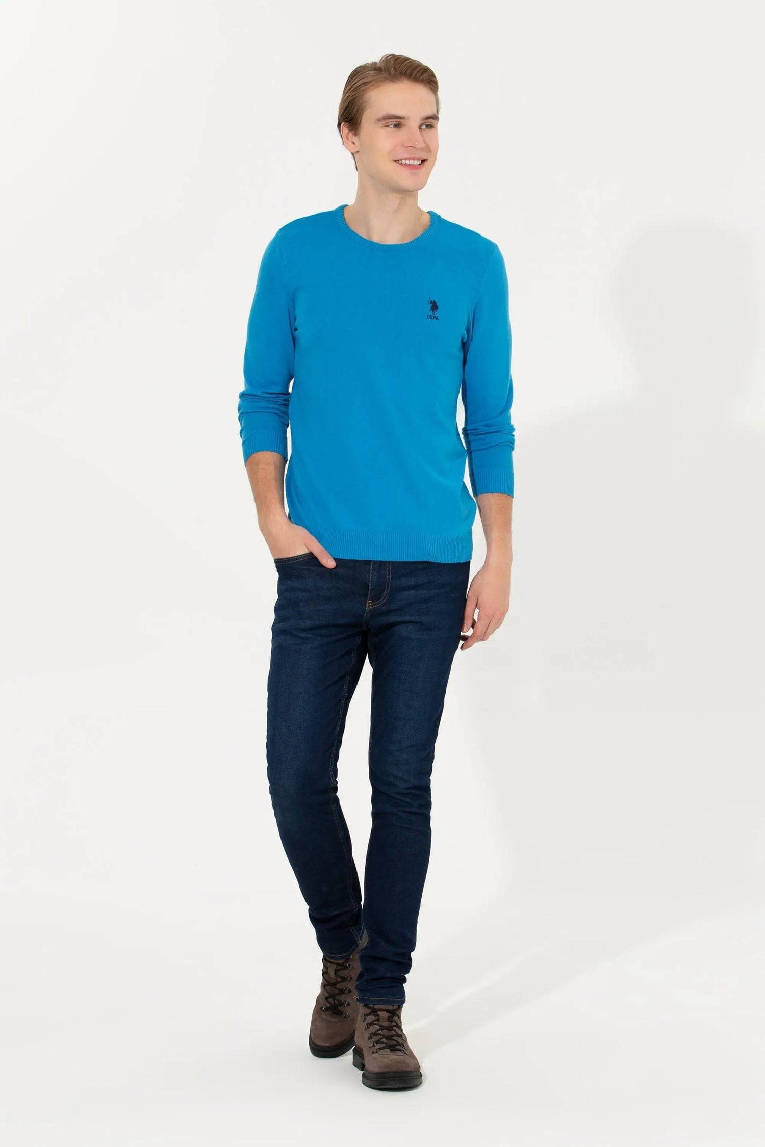 Light Blue Knitting Jumper - BEVAVA
