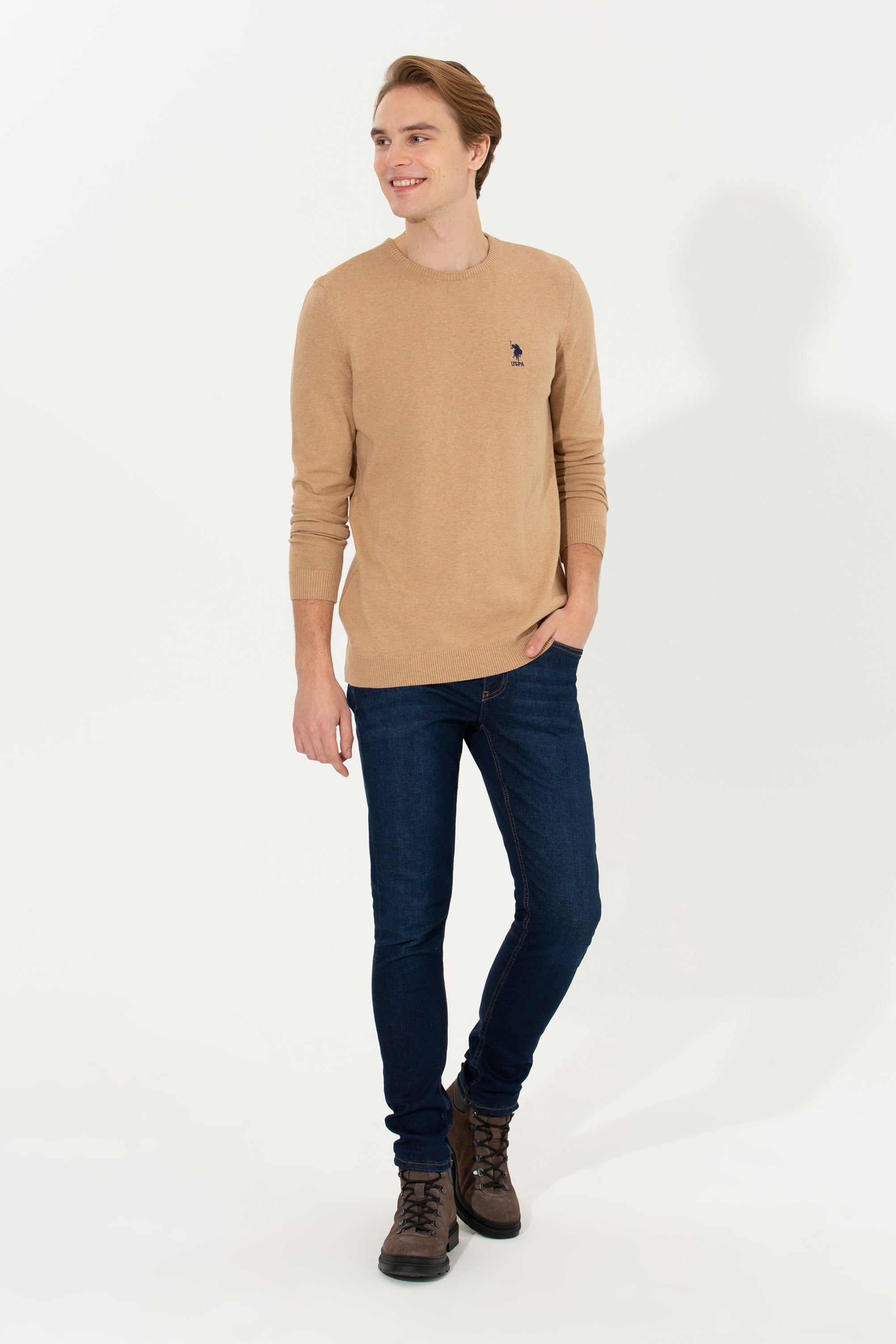 Brown Knitting Jumper U.S. Polo Assn.