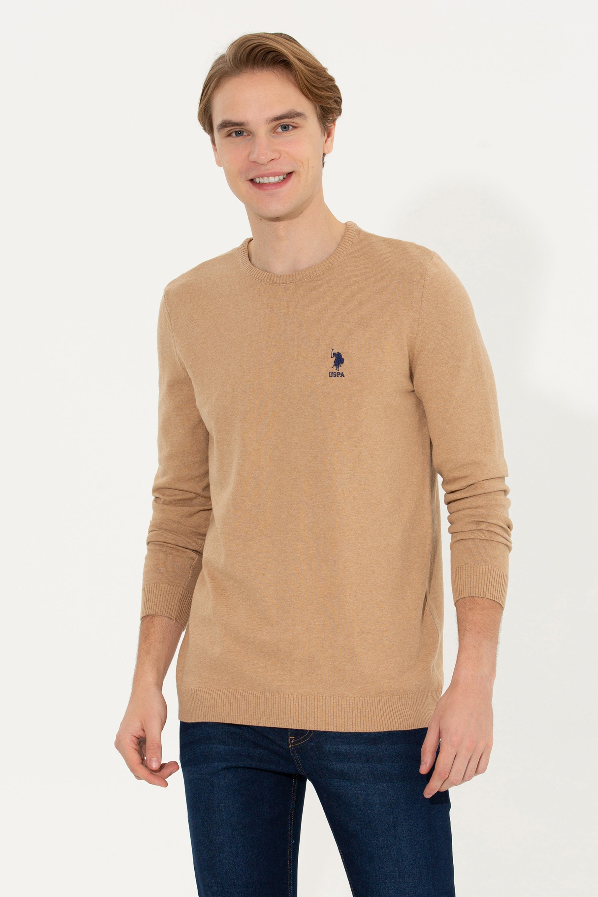 Brown Knitting Jumper U.S. Polo Assn.