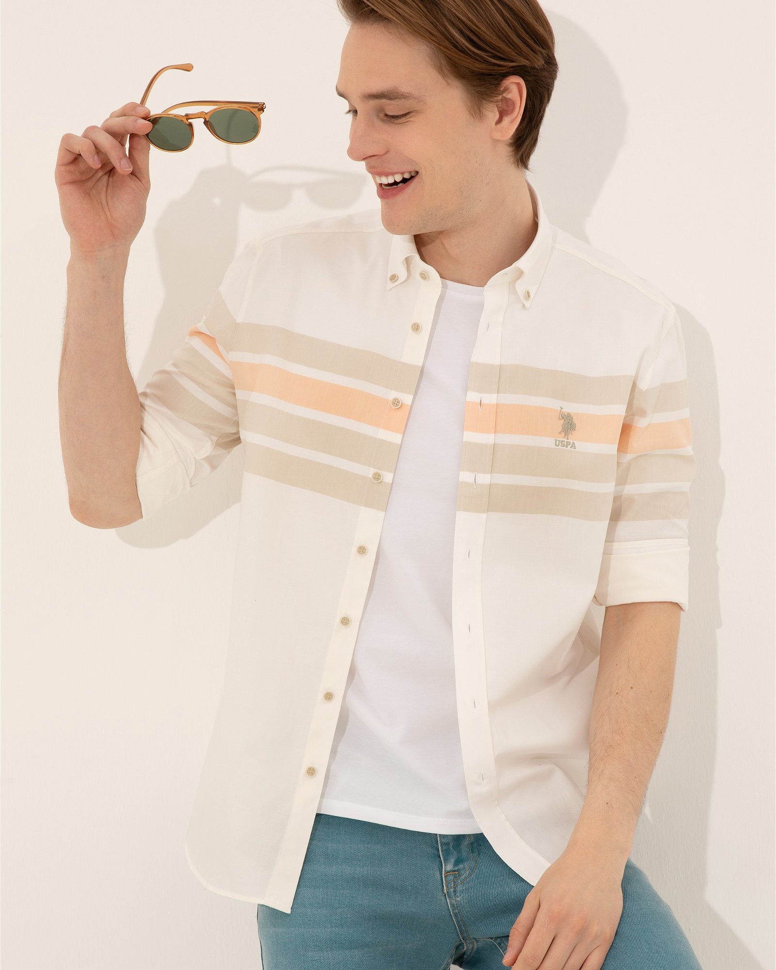 Beige Shirt Long Sleeve U.S. Polo Assn.