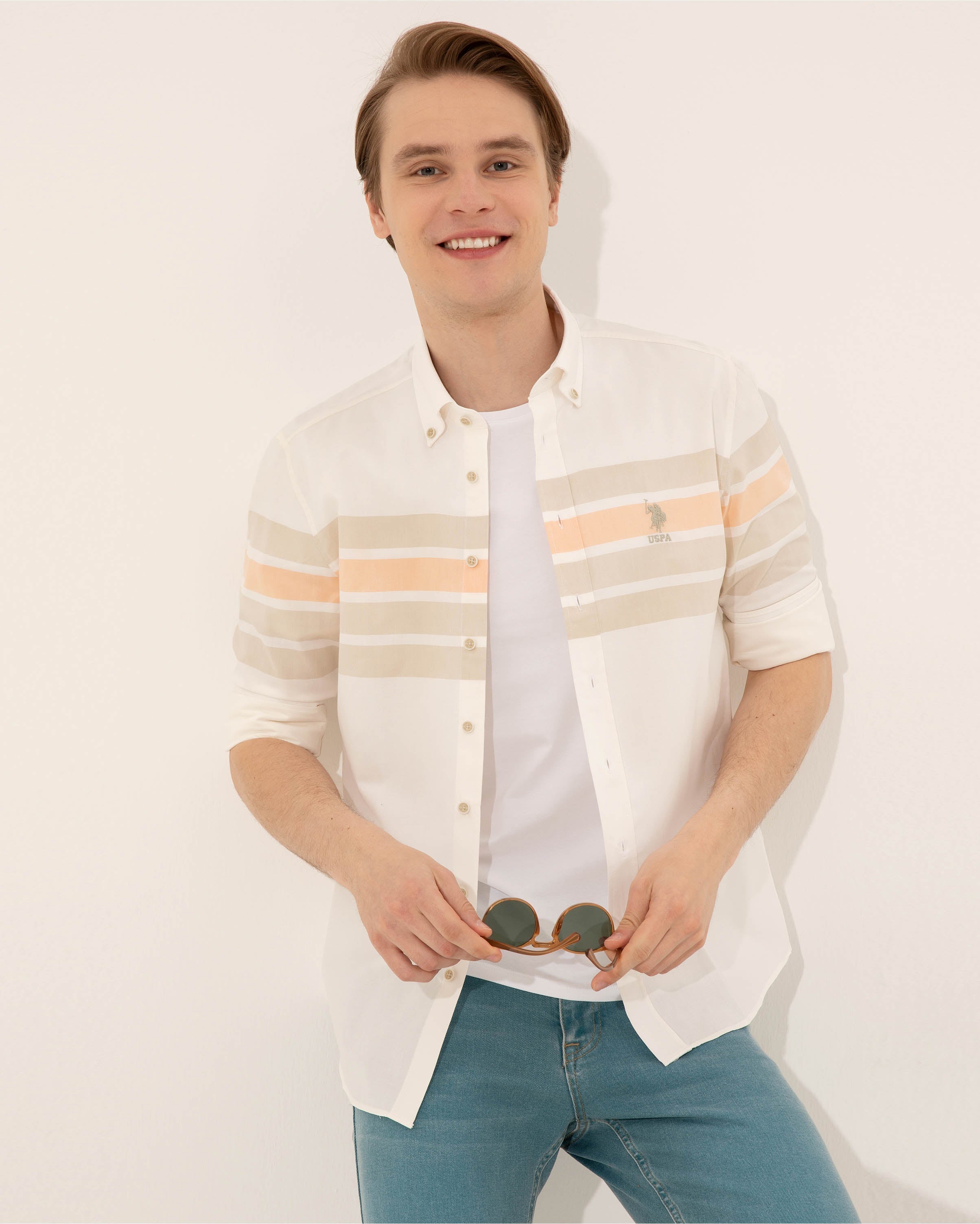 Beige Shirt Long Sleeve U.S. Polo Assn.