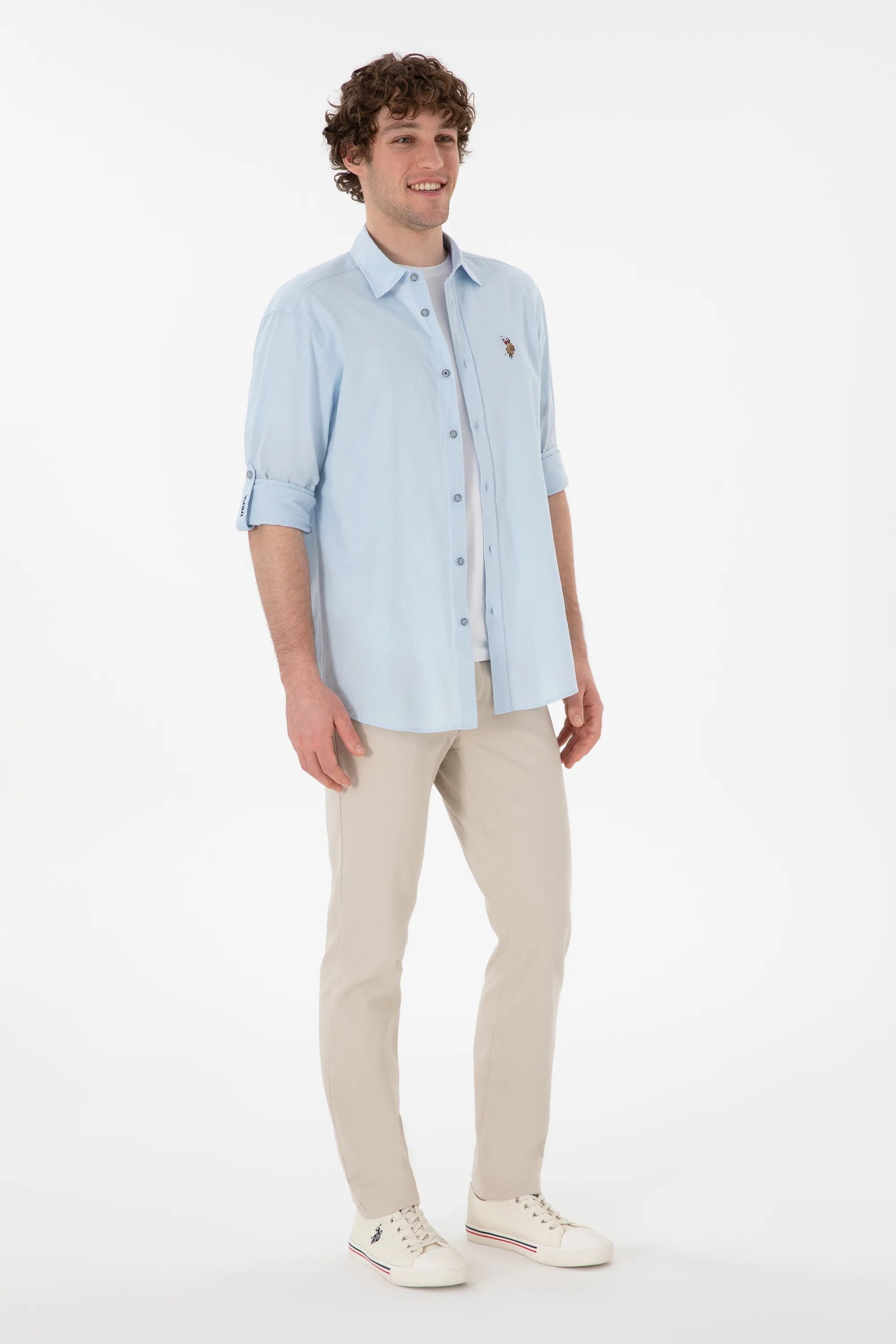 U.S. Polo Assn. Light Blue Men Light Blue Shirt Long Sleeve SKU: G081SZ0040 2082527_VR003 Image 04