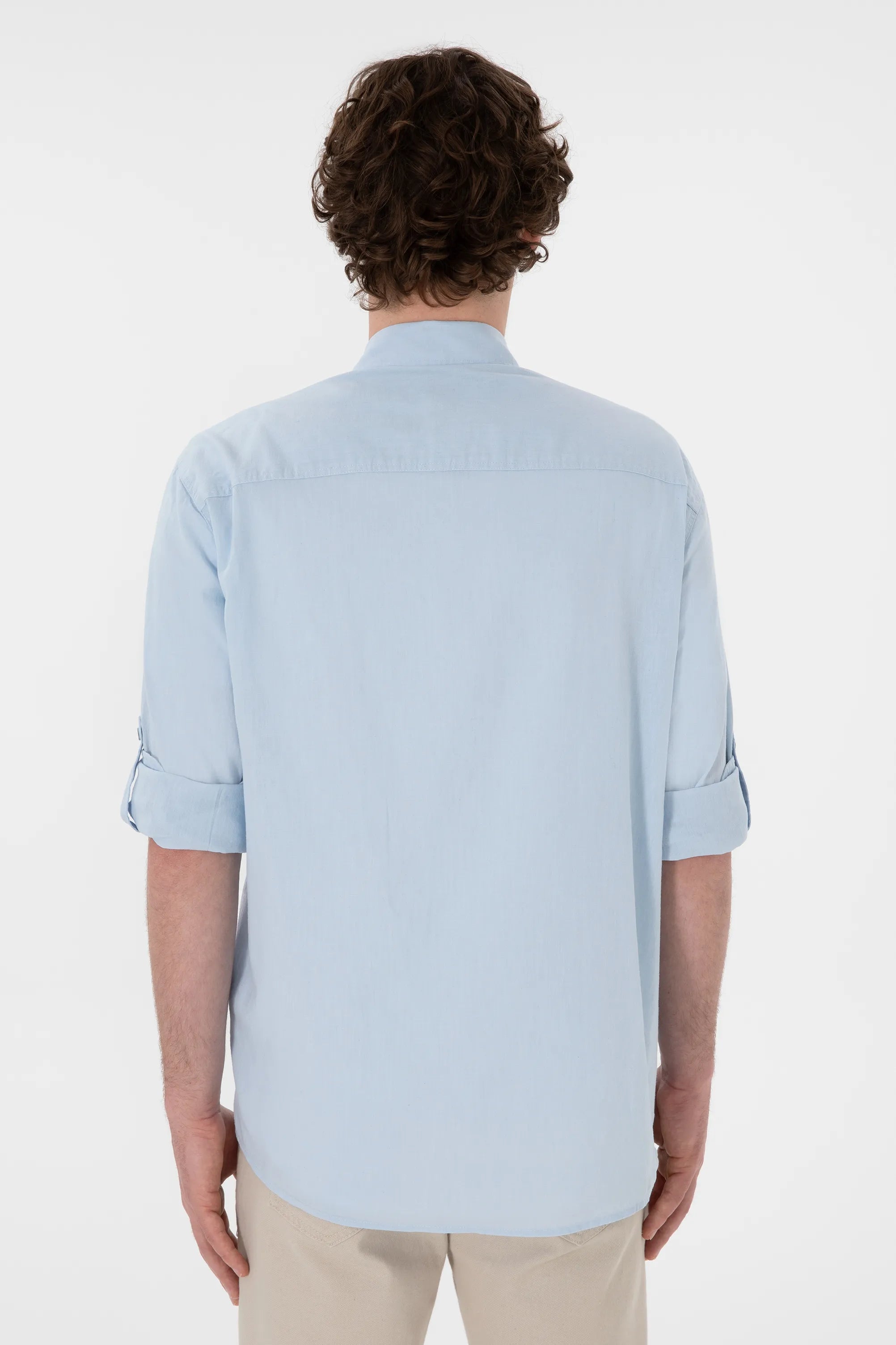 U.S. Polo Assn. Light Blue Men Light Blue Shirt Long Sleeve SKU: G081SZ0040 2082527_VR003 Image 05