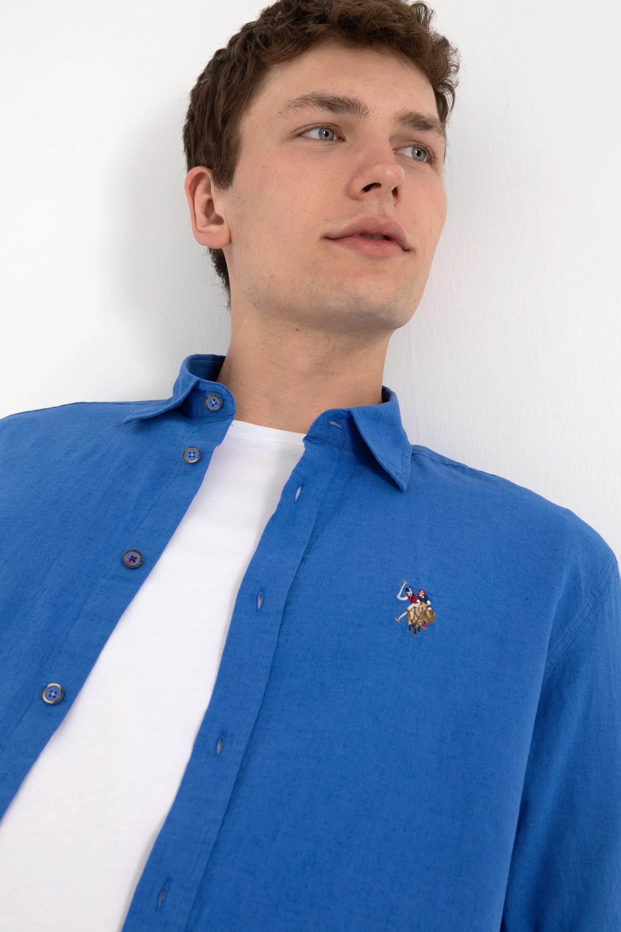 U.S. Polo Assn. Blue Men Indigo Shirt Long Sleeve SKU: G081SZ0040 2082527_VR028 Image 02