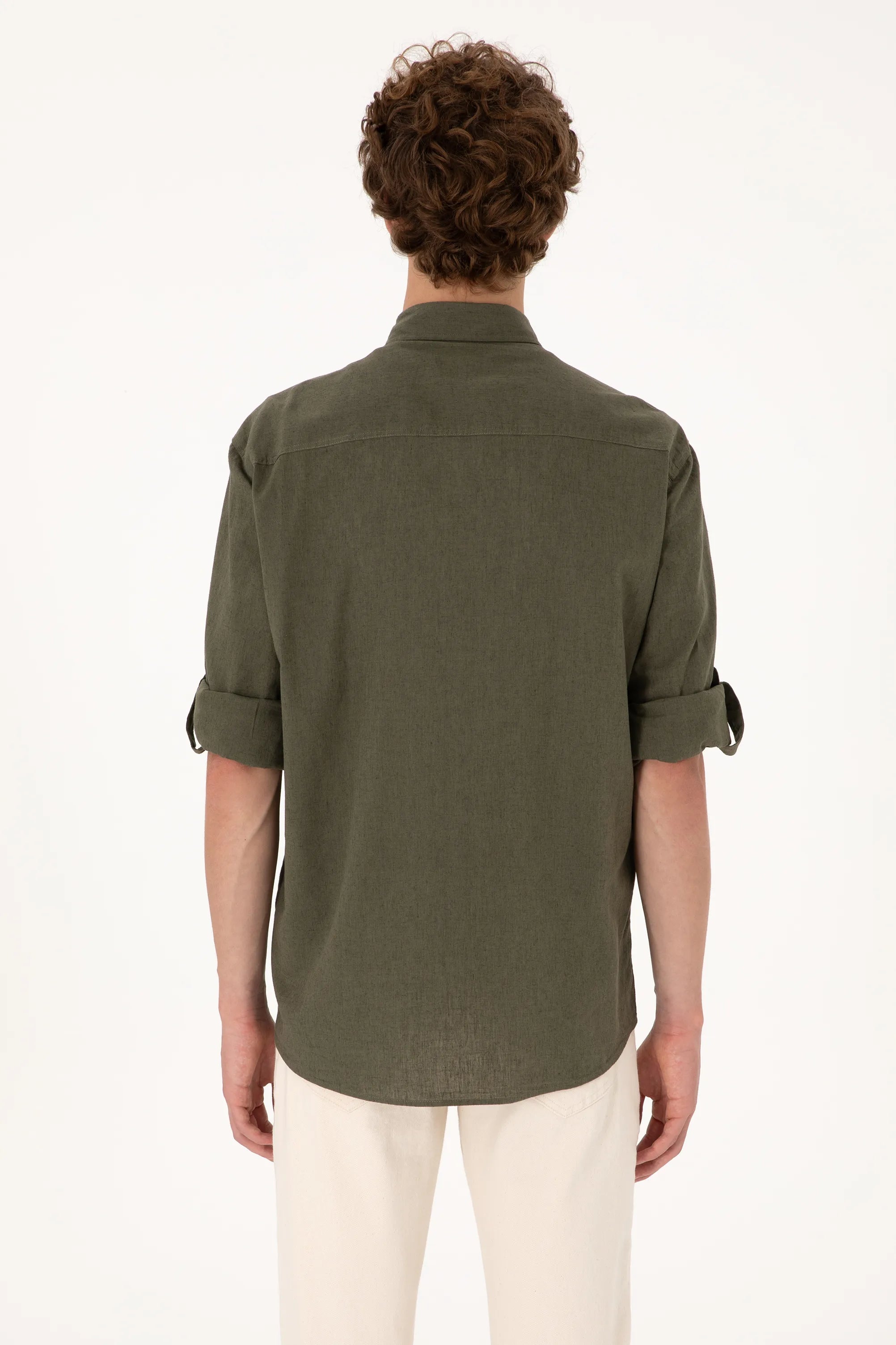U.S. Polo Assn. Dark Khaki Men Dark Khaki Shirt Long Sleeve SKU: G081SZ0040 2082527_VR111 Image 05