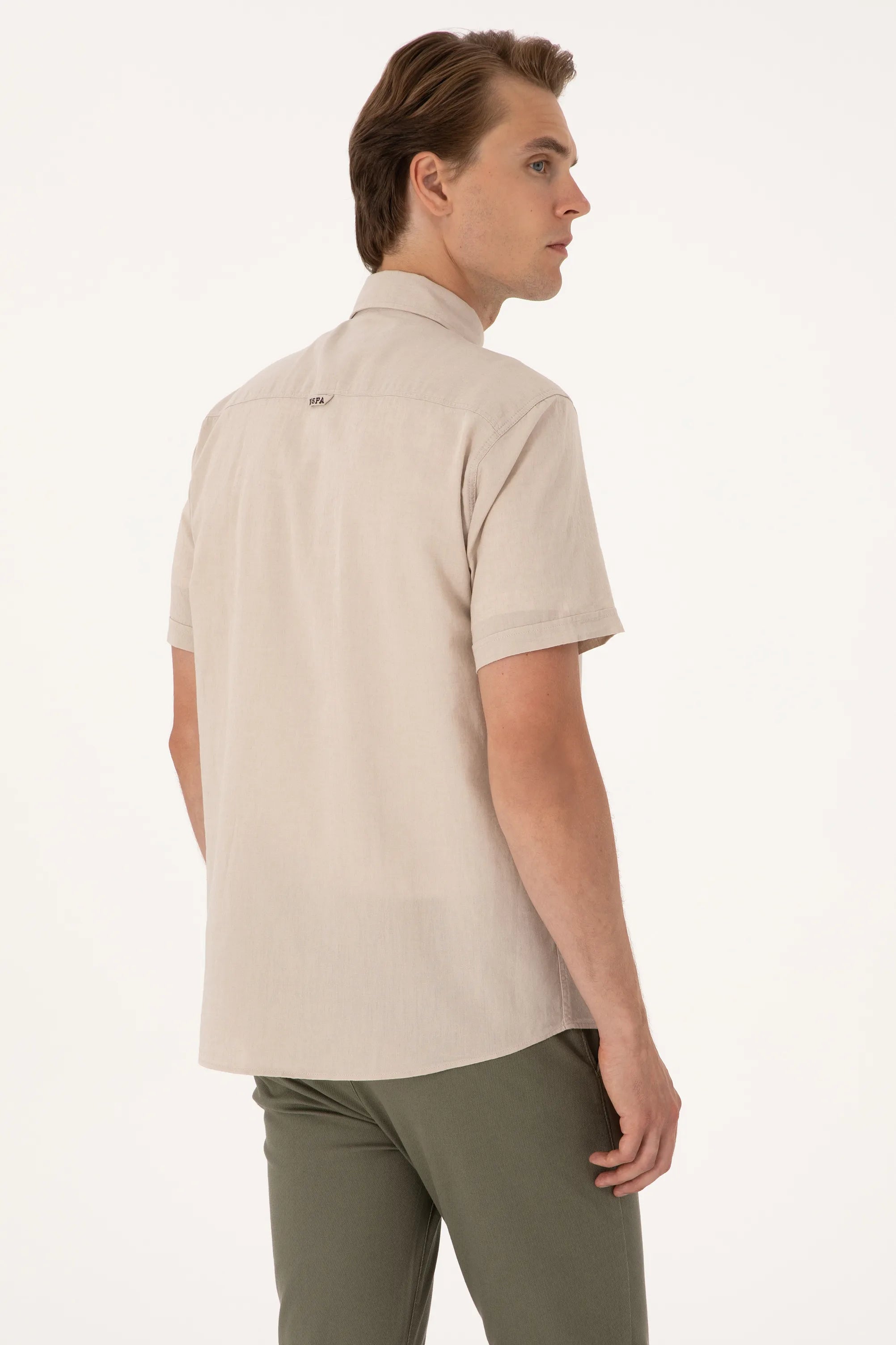 U.S. Polo Assn. Beige Men Stone Shirt SKU: G081SZ0040 2082772_VR049 Image 05