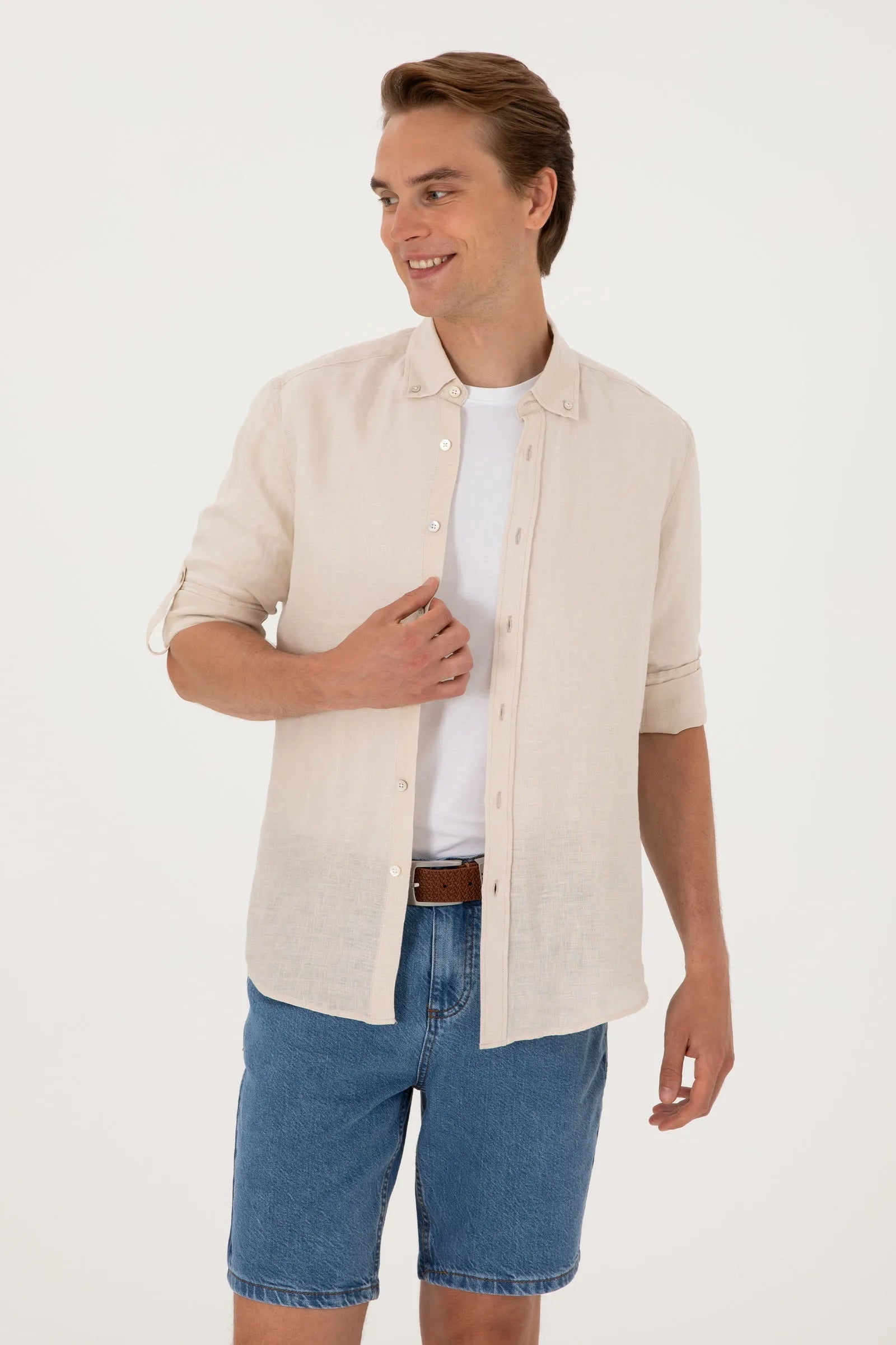U.S. Polo Assn. Stone Men Stone Shirt Long Sleeve SKU: G081SZ0040 2103097_VR049 Image 01