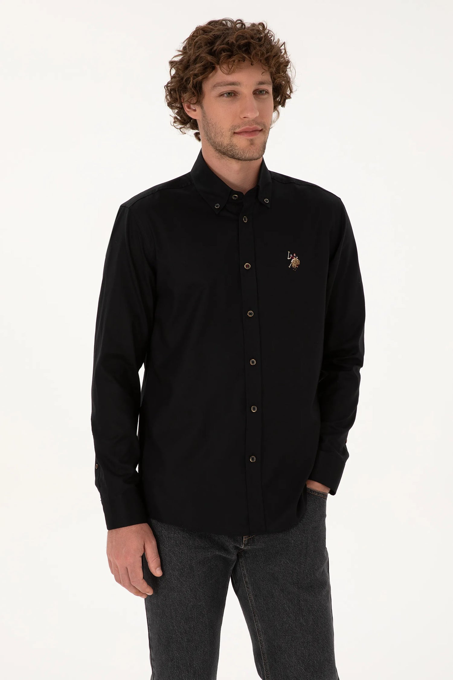 U.S. Polo Assn._Black_Black Long Sleeve Shirt_G081SZ0040 2225643_VR046_03