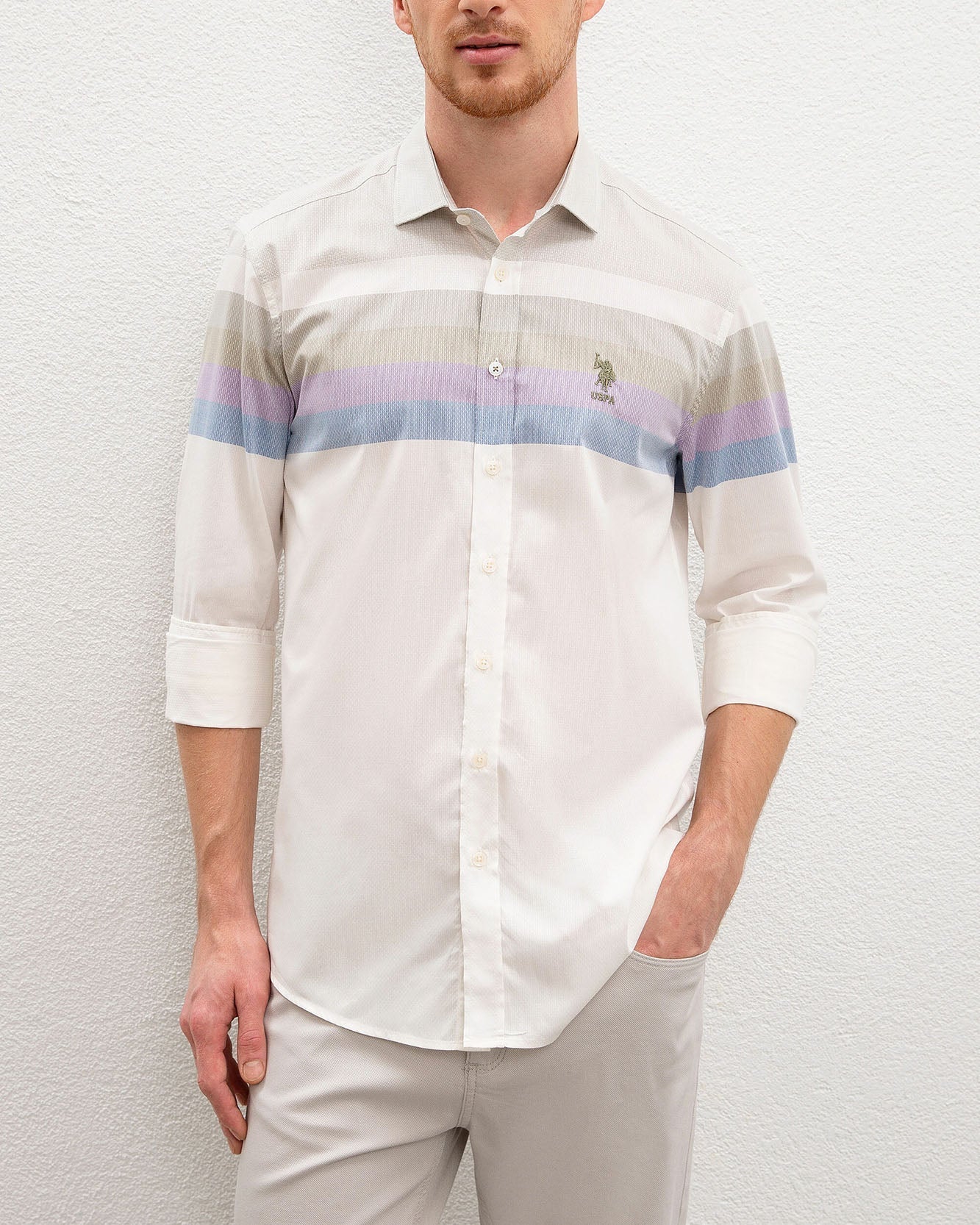 Kaki Shirt Long Sleeve U.S. Polo Assn.
