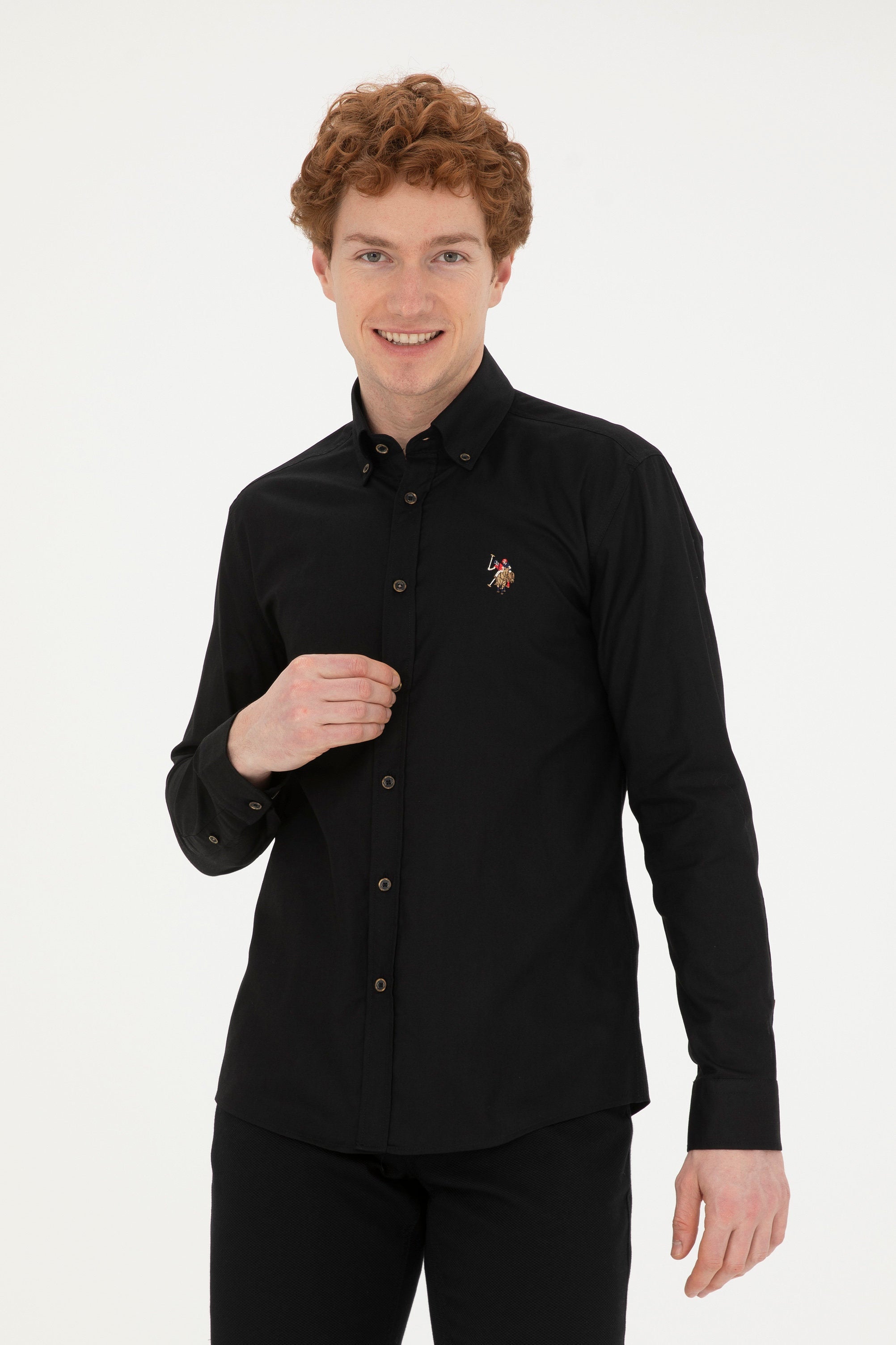 Button Down Shirt With Logo_G081SZ0040 1826727_VR046_03
