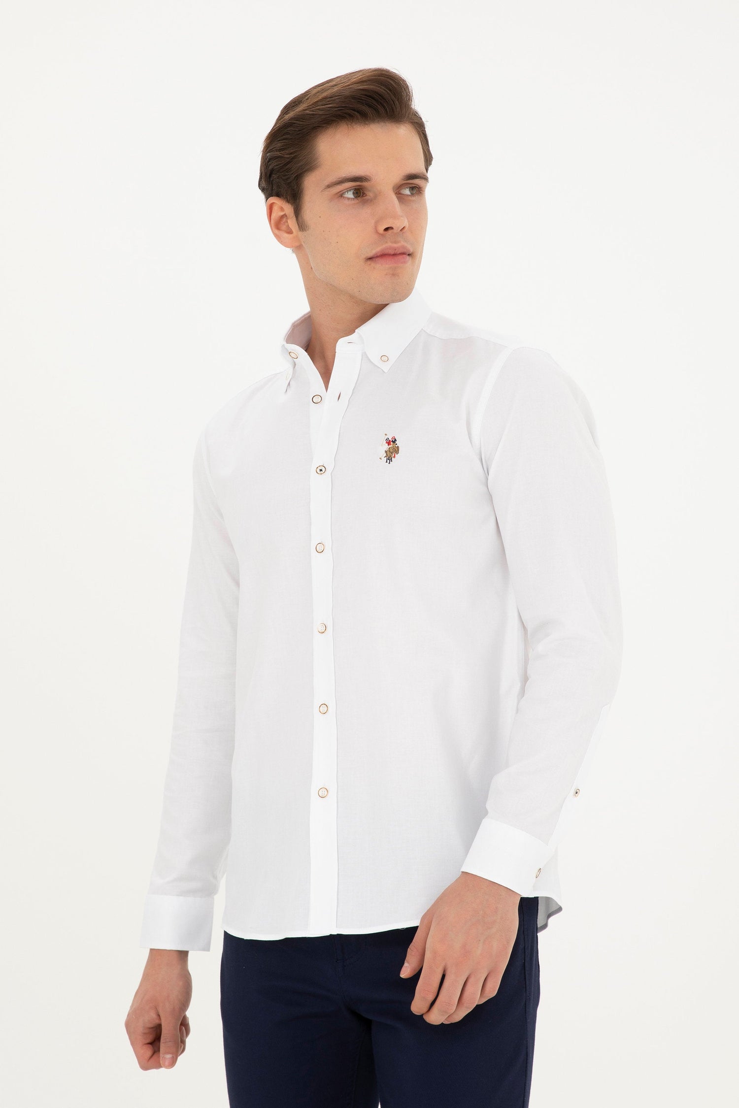 Button Down Shirt With Logo_G081SZ0040 1829891_VR013_03