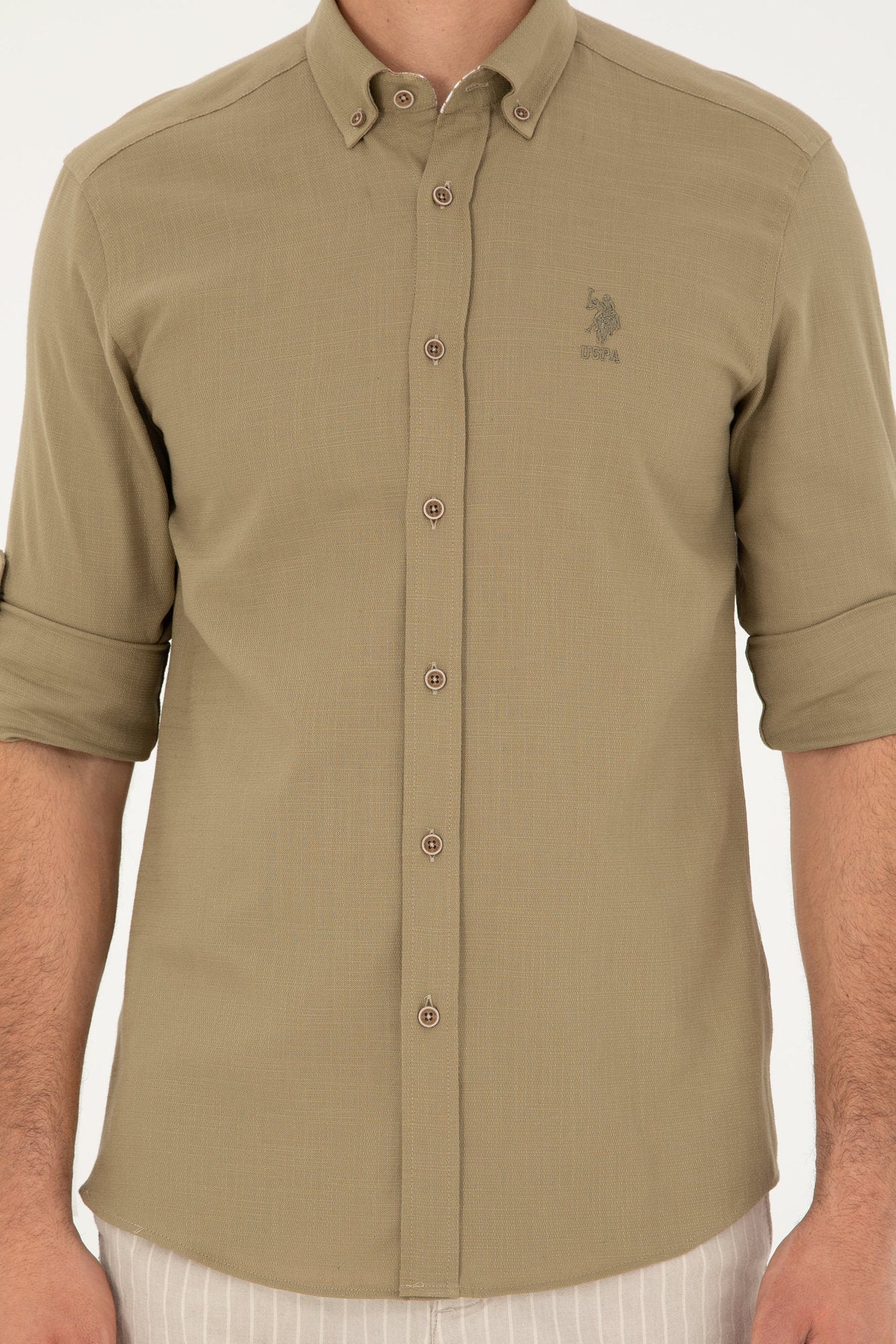 Green Button Down Woven Shirt_G081SZ0040 1837940_VR027_07