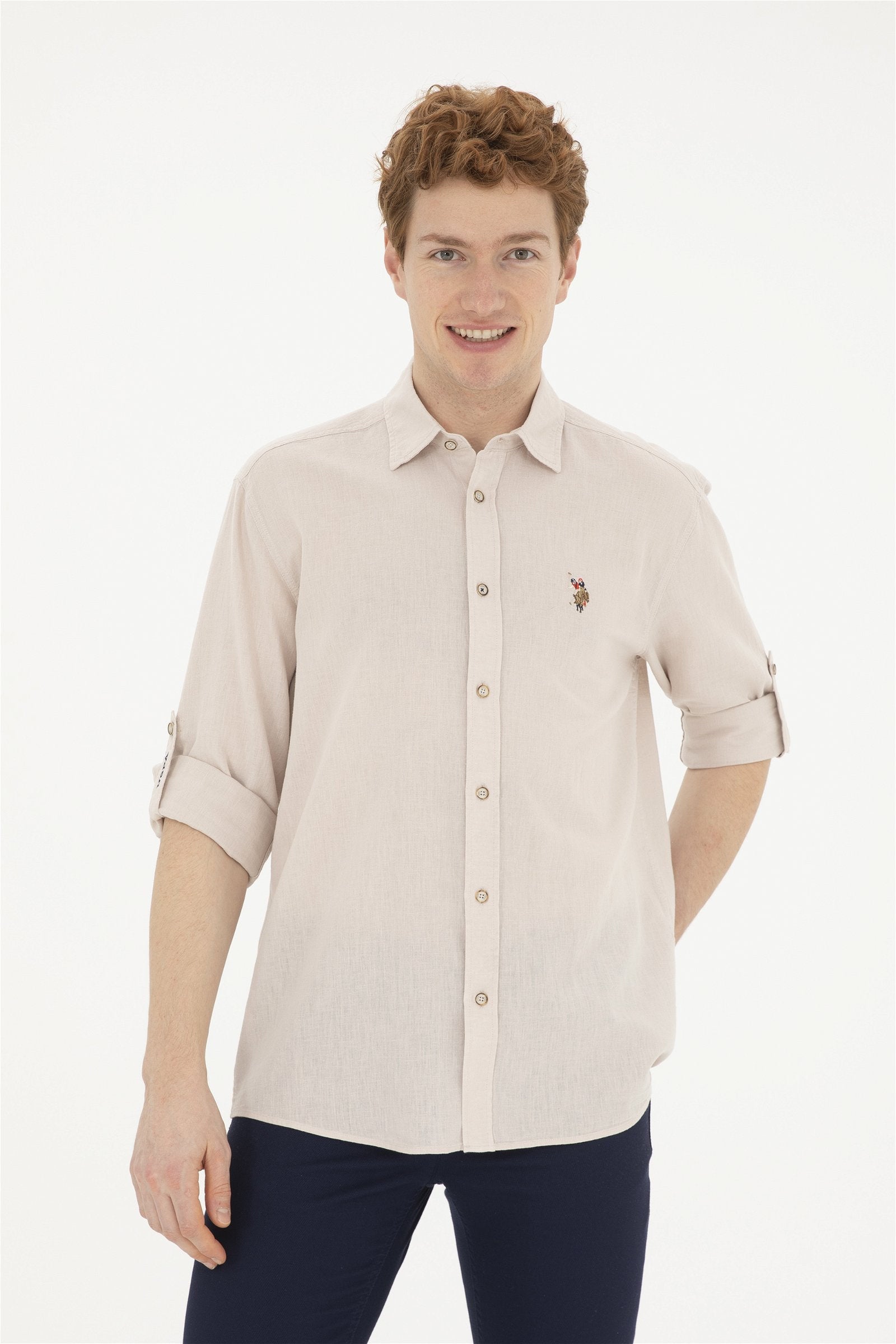 Button Down Shirt With Logo_G081SZ0040 1844703_VR049_01