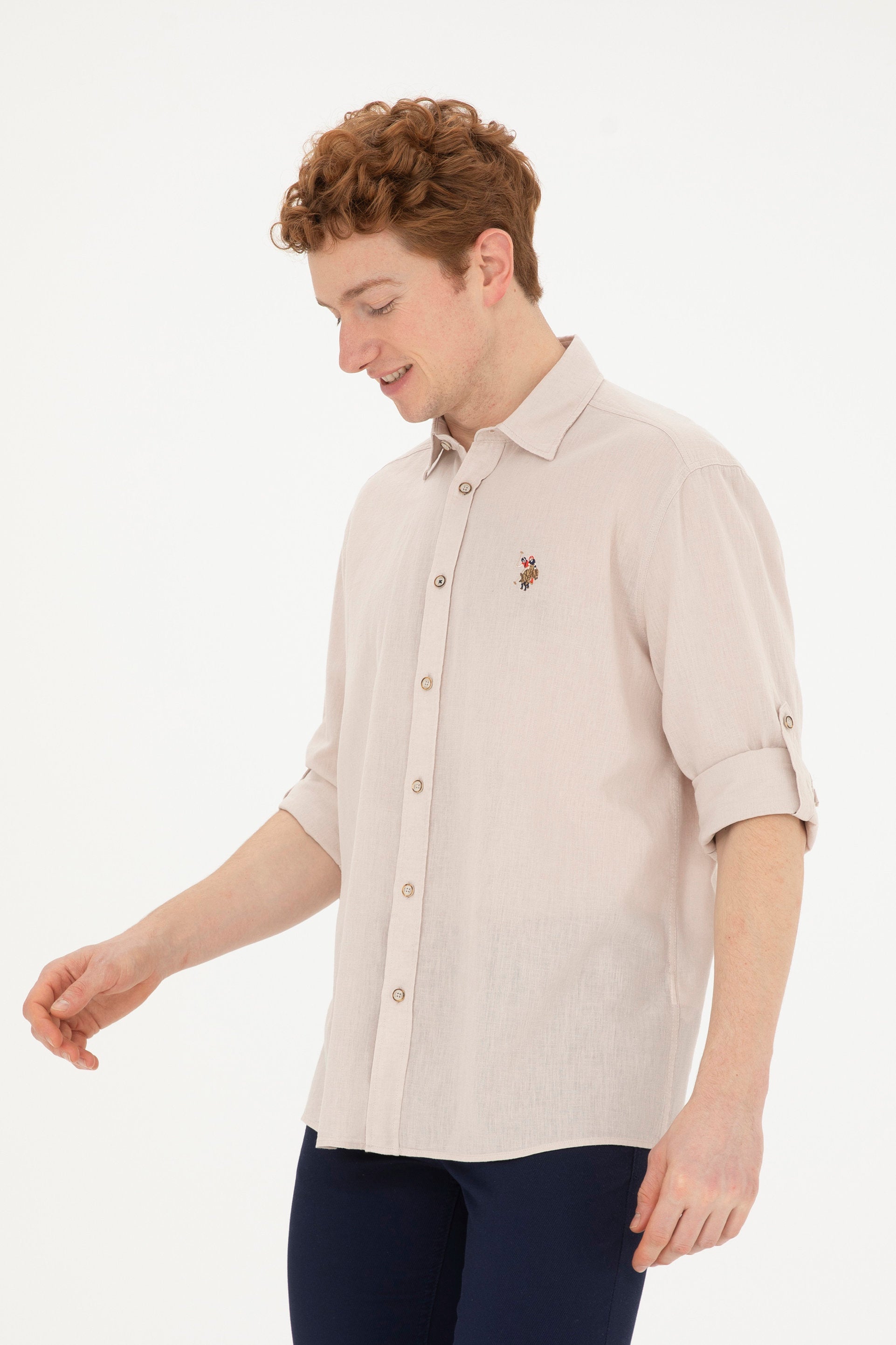 Button Down Shirt With Logo_G081SZ0040 1844703_VR049_03