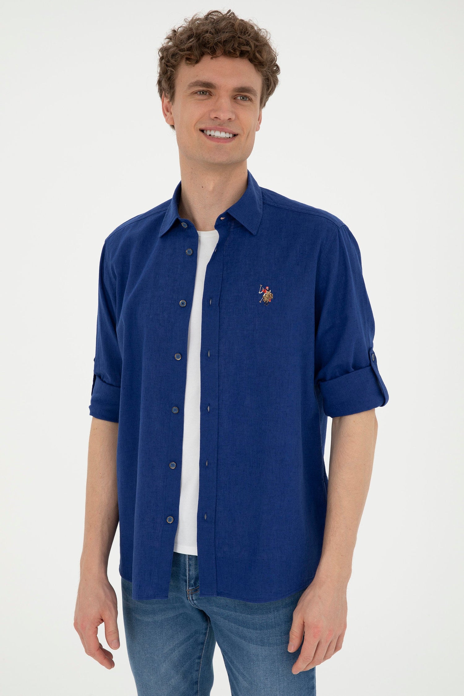 Blue Button Down Shirt_G081SZ0040 1844703_VR212_03