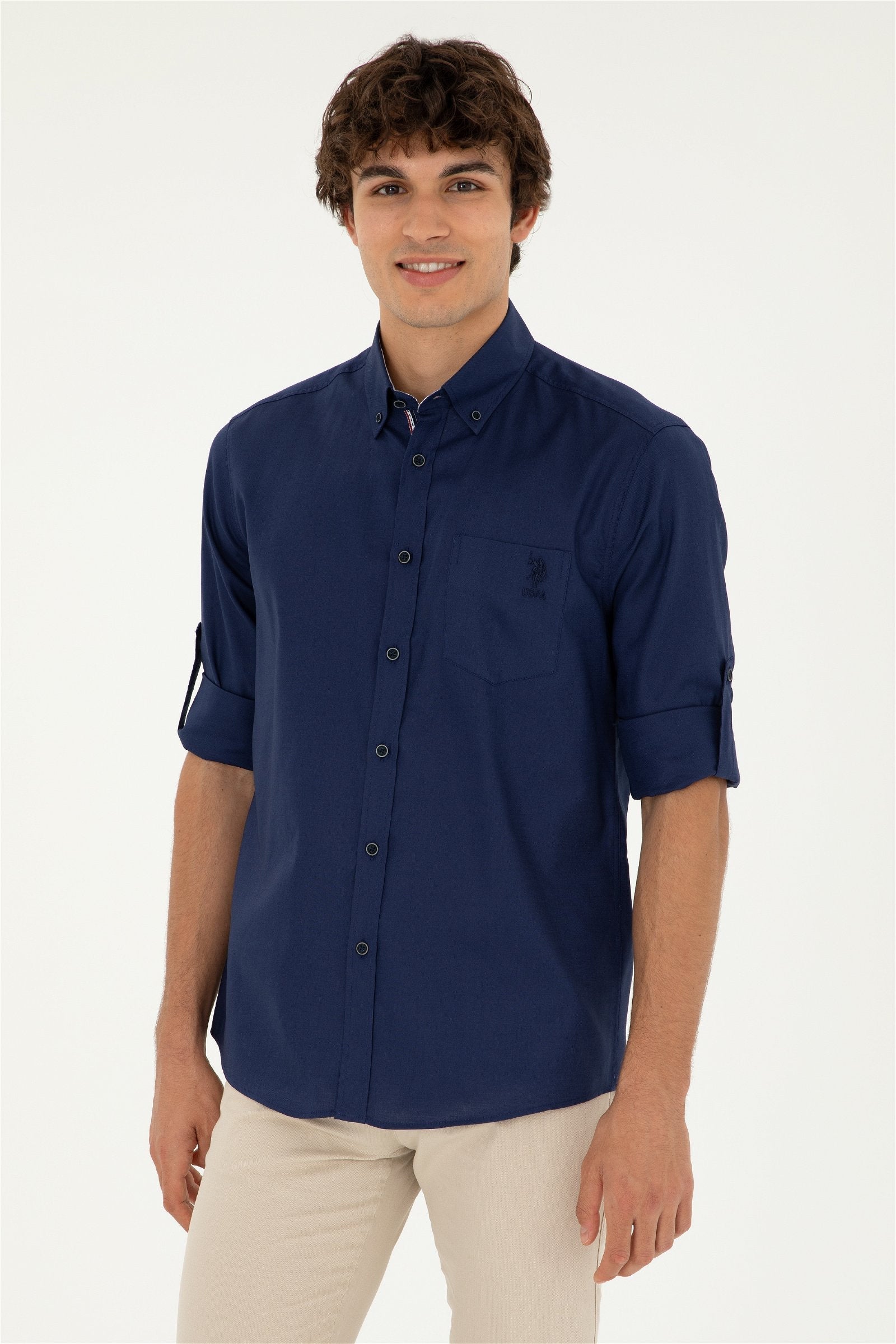 Blue Button Down Shirt_G081SZ0040 1847644_VR033_01