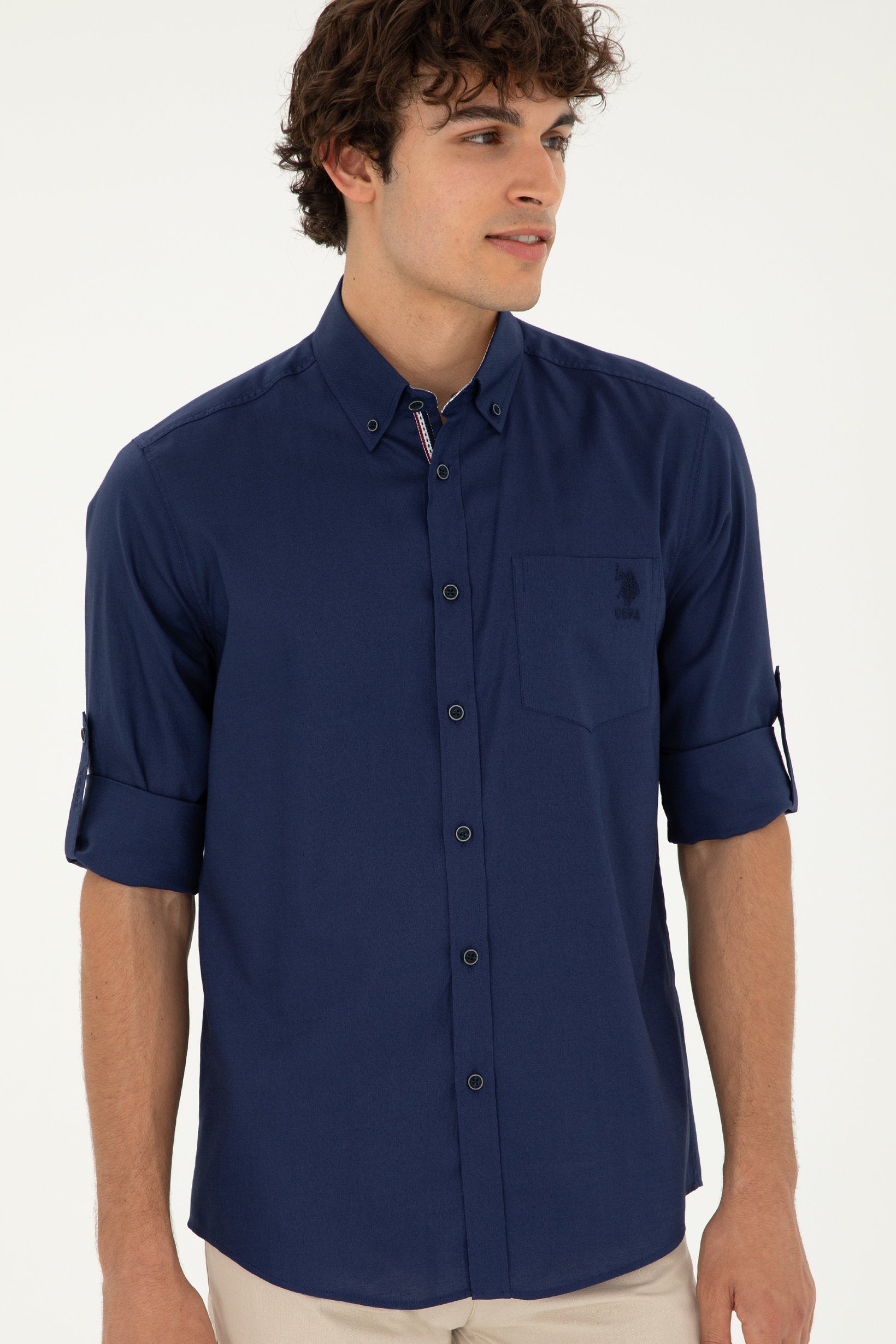 Blue Button Down Shirt_G081SZ0040 1847644_VR033_03