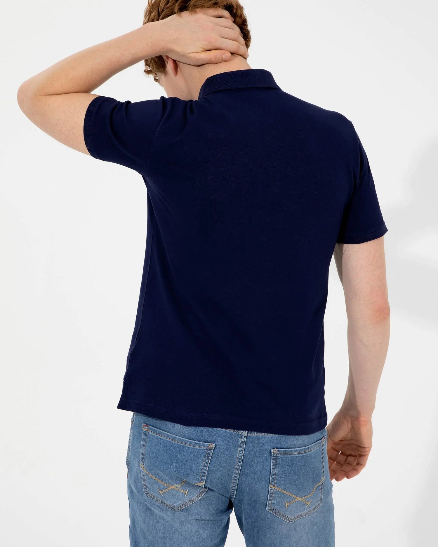 Dark Blue Basic Polo Shirt - BEVAVA