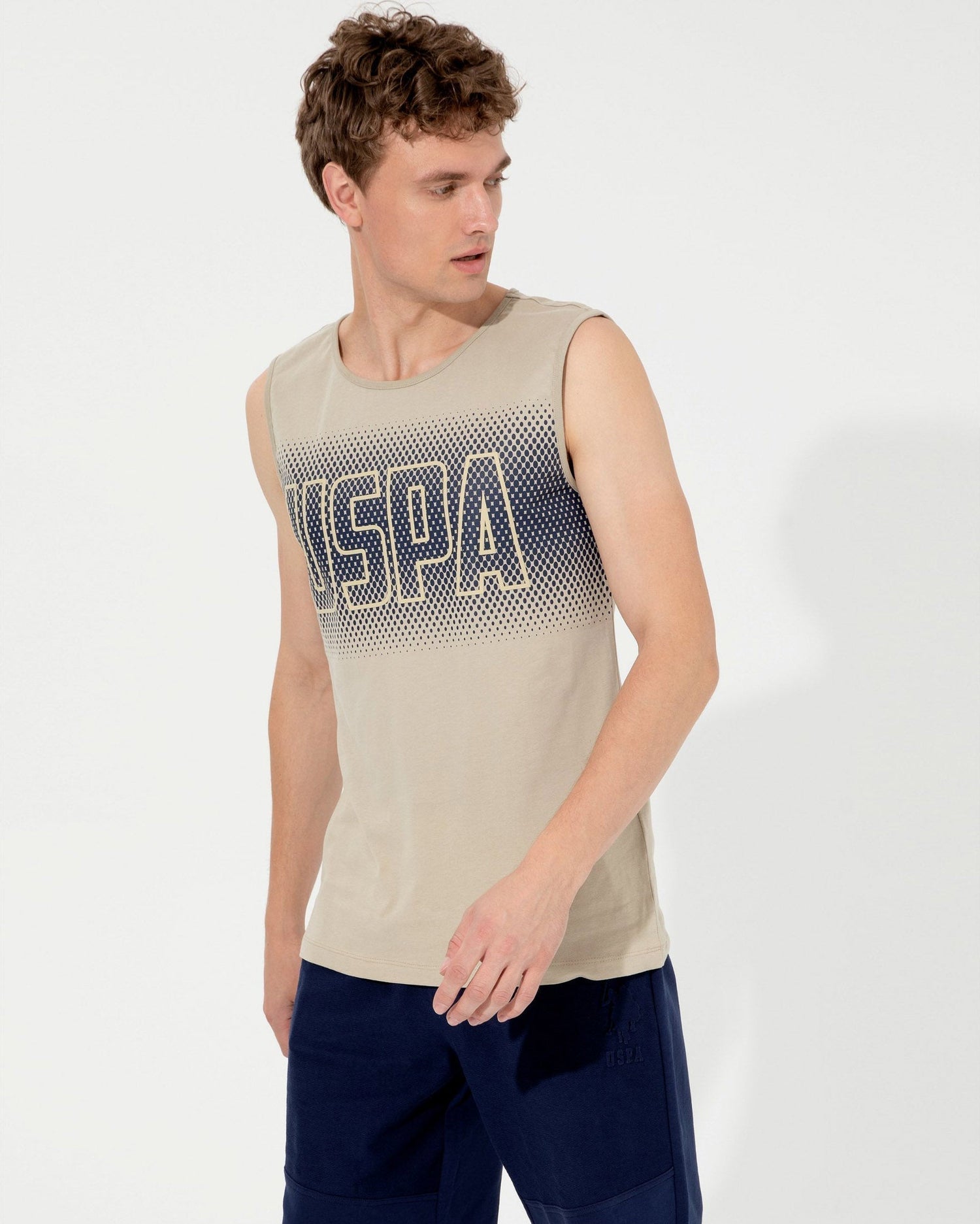 Beige Crew Neck T-Shirt U.S. Polo Assn.