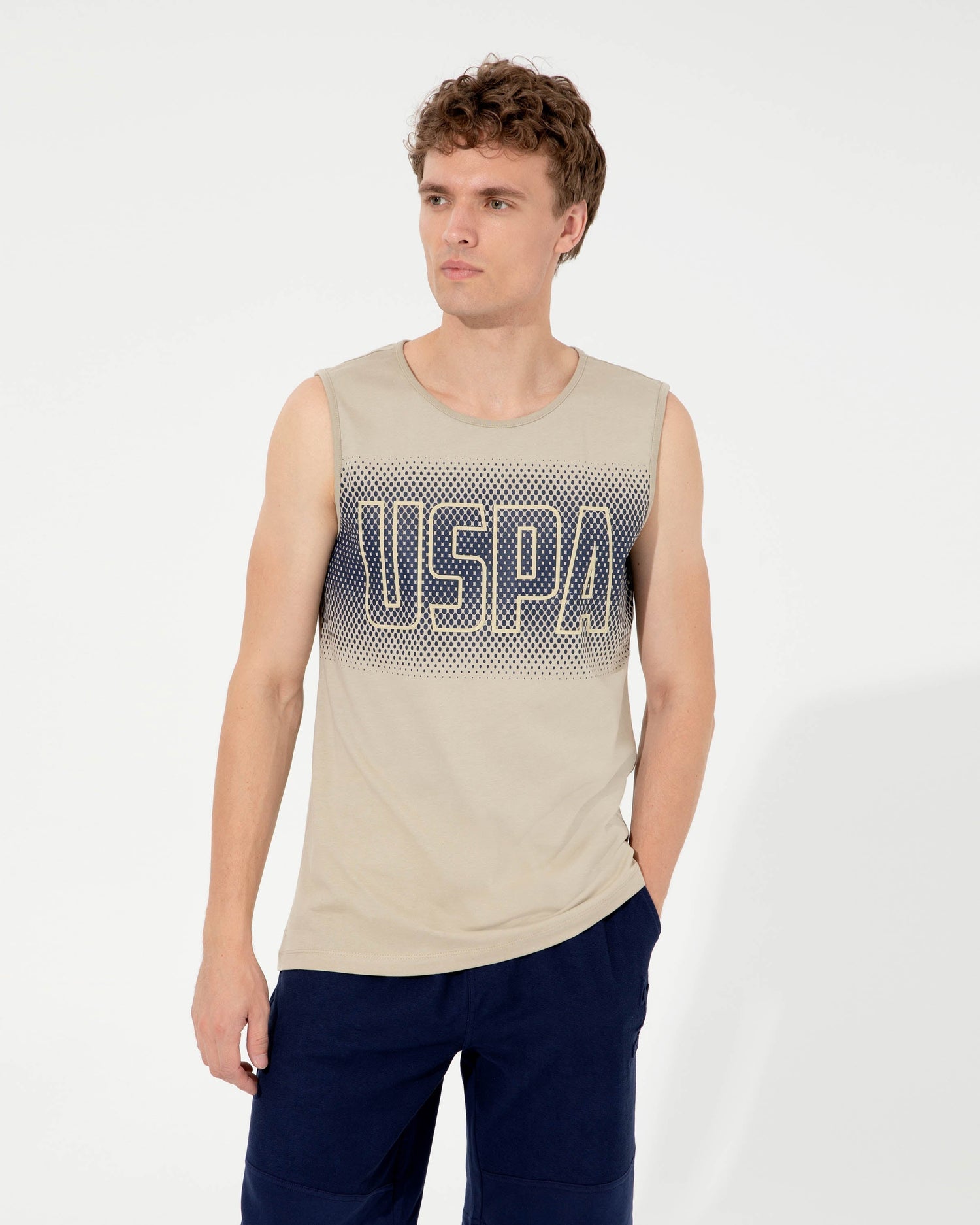 Beige Crew Neck T-Shirt U.S. Polo Assn.