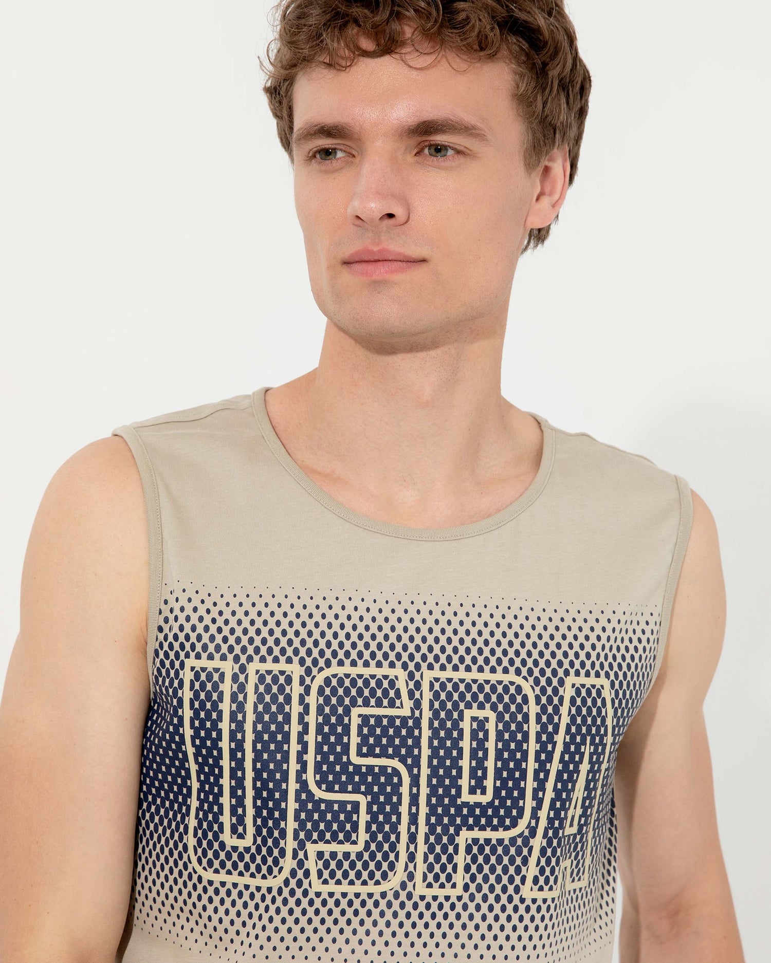 Beige Crew Neck T-Shirt U.S. Polo Assn.