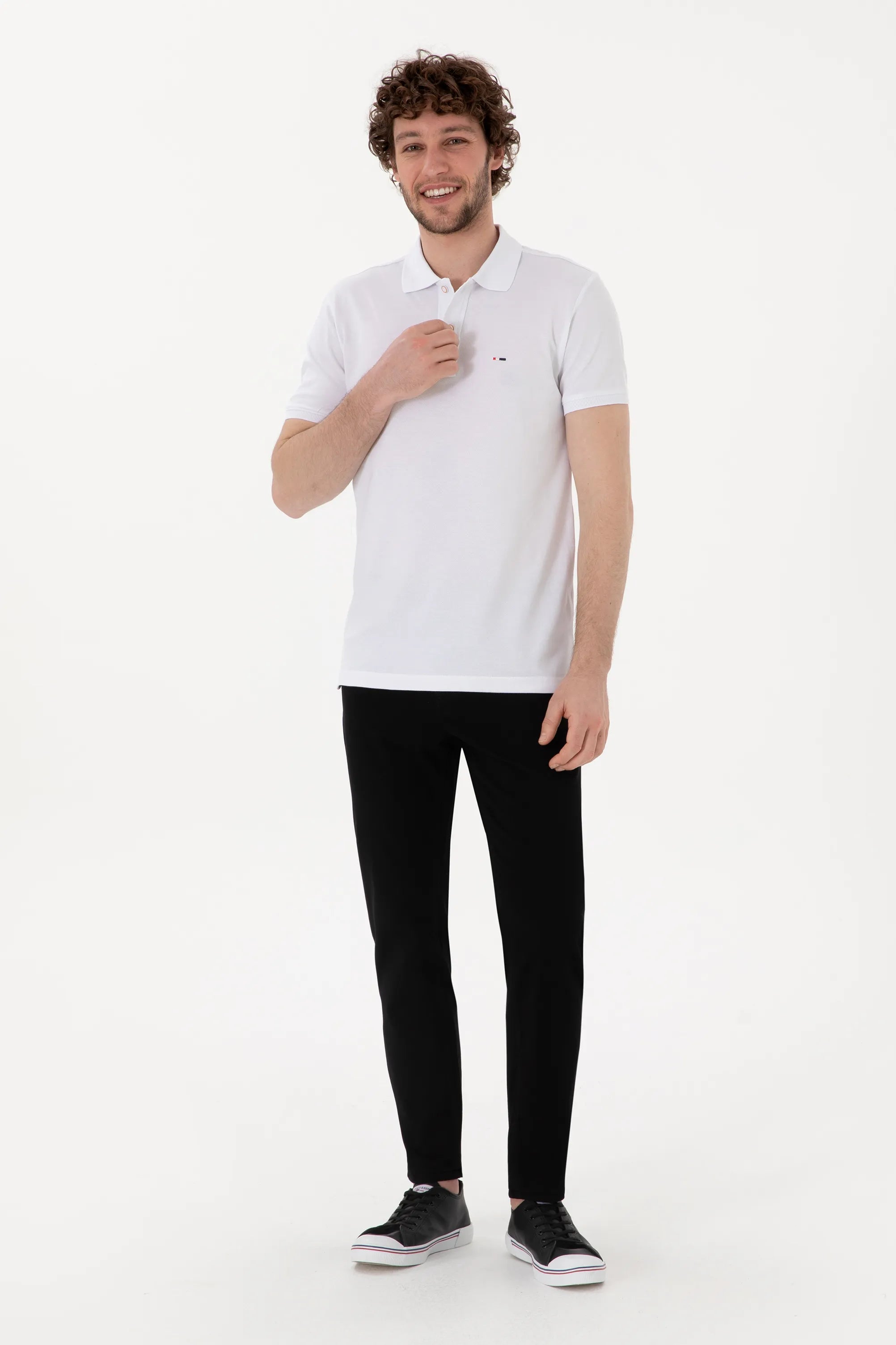 U.S. Polo Assn. White Men White Slim Fit Polo Shirt SKU: G081SZ0110 2083944_VR013 Image 04