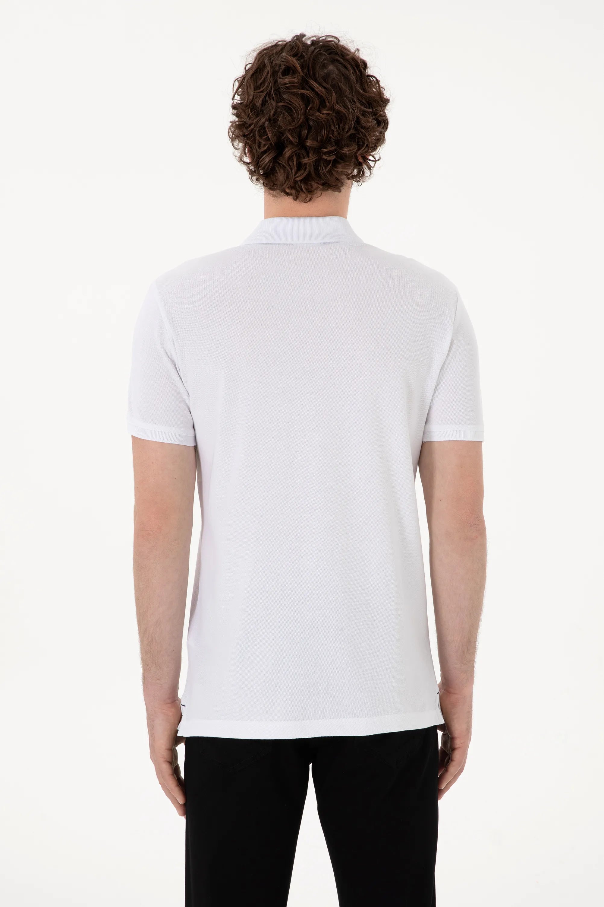 U.S. Polo Assn. White Men White Slim Fit Polo Shirt SKU: G081SZ0110 2083944_VR013 Image 05