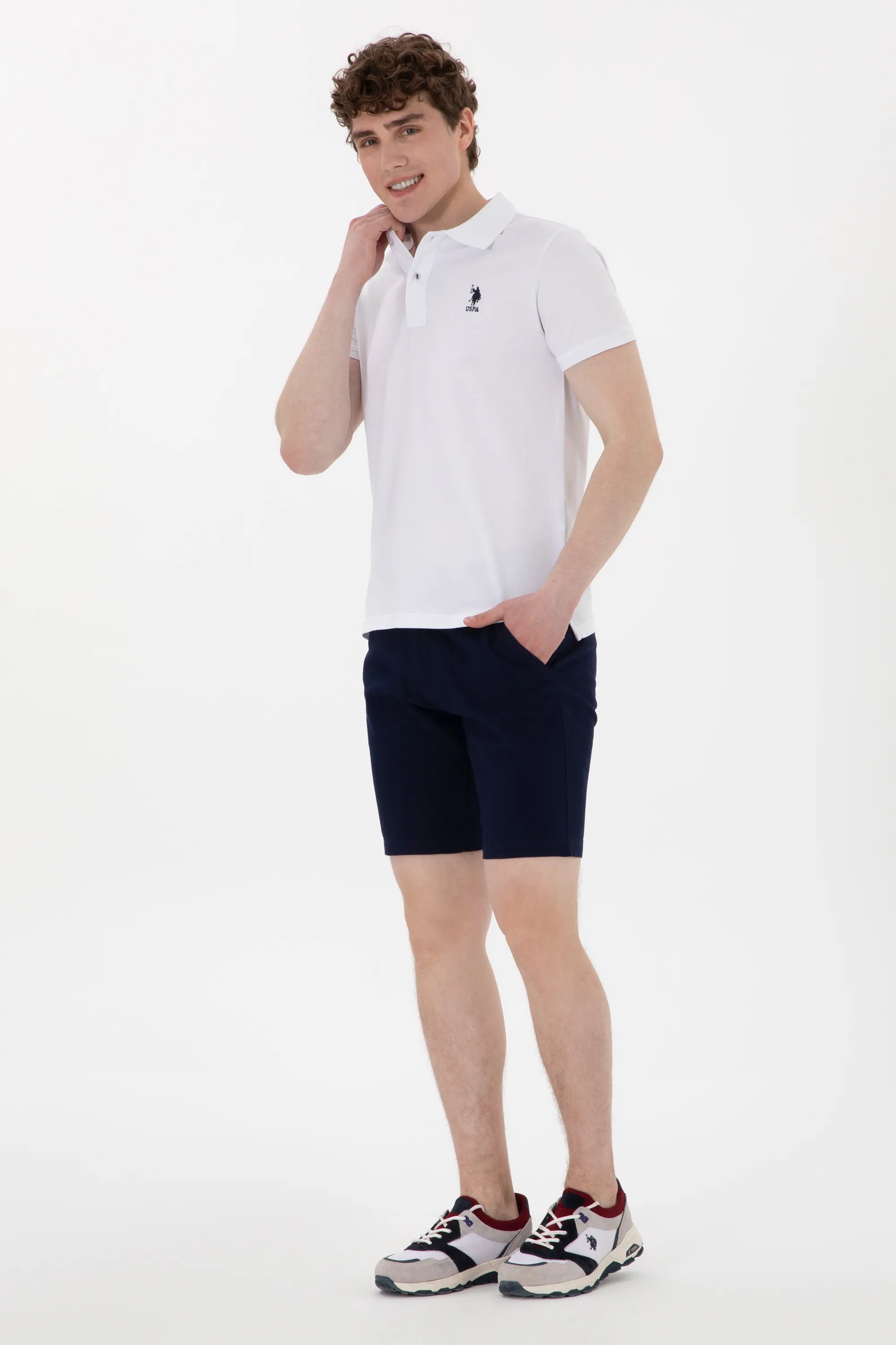 U.S. Polo Assn. White Men White Slim Fit Polo Shirt SKU: G081SZ0110 2084040_VR013 Image 04