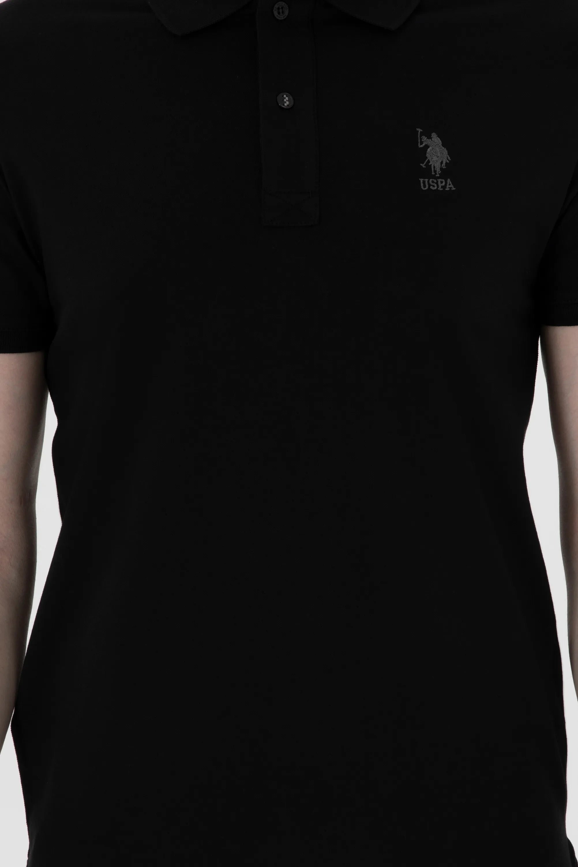 U.S. Polo Assn. Black Men Black Slim Fit Polo Shirt SKU: G081SZ0110 2084040_VR046 Image 06