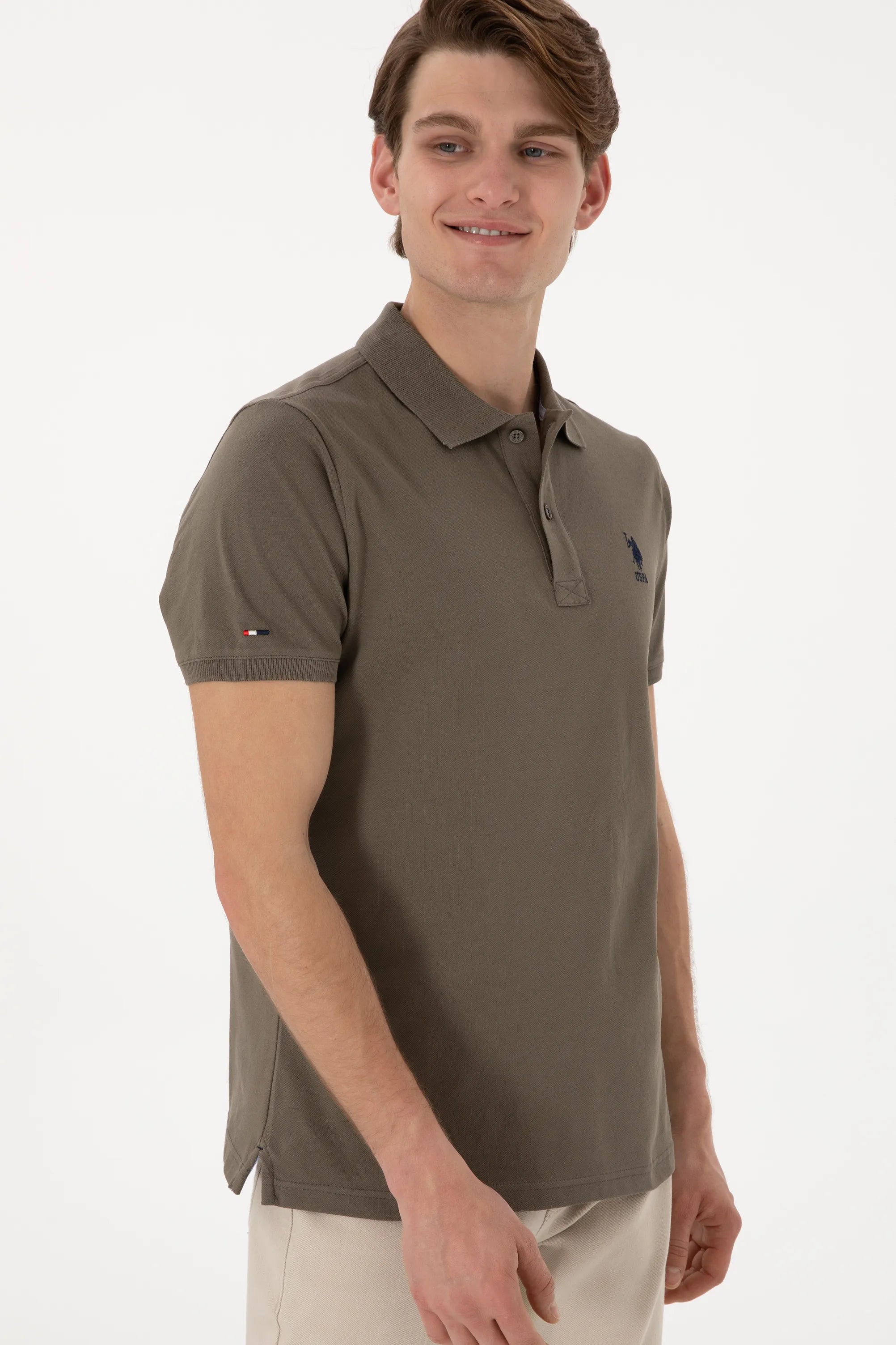 U.S. Polo Assn. Grey Men Vison Slim Fit Polo Shirt SKU: G081SZ0110 2084040_VR052 Image 03