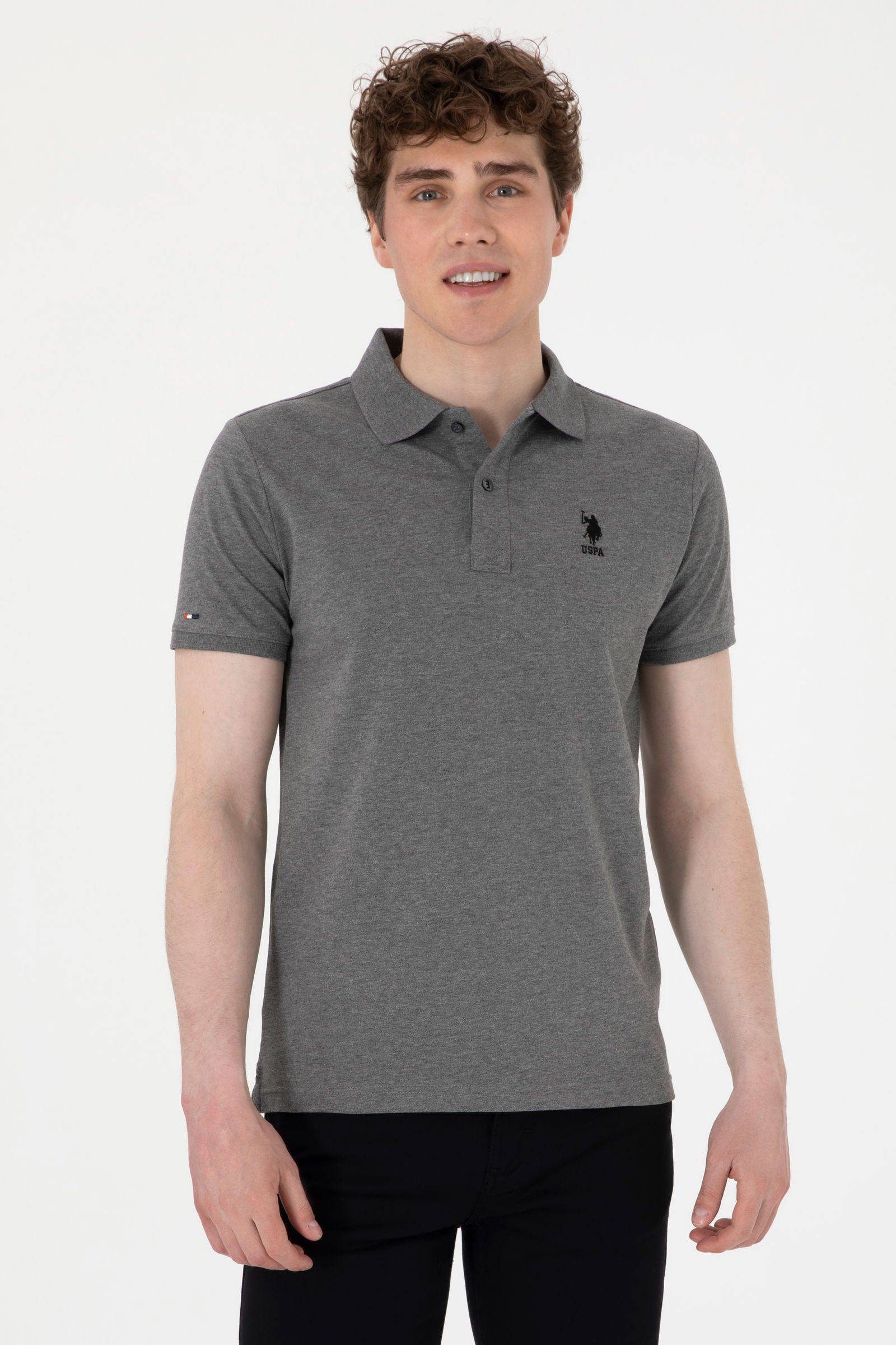 U.S. Polo Assn._Anthracite Mela Polo Shirt_G081SZ0110 2084040_VR081_01